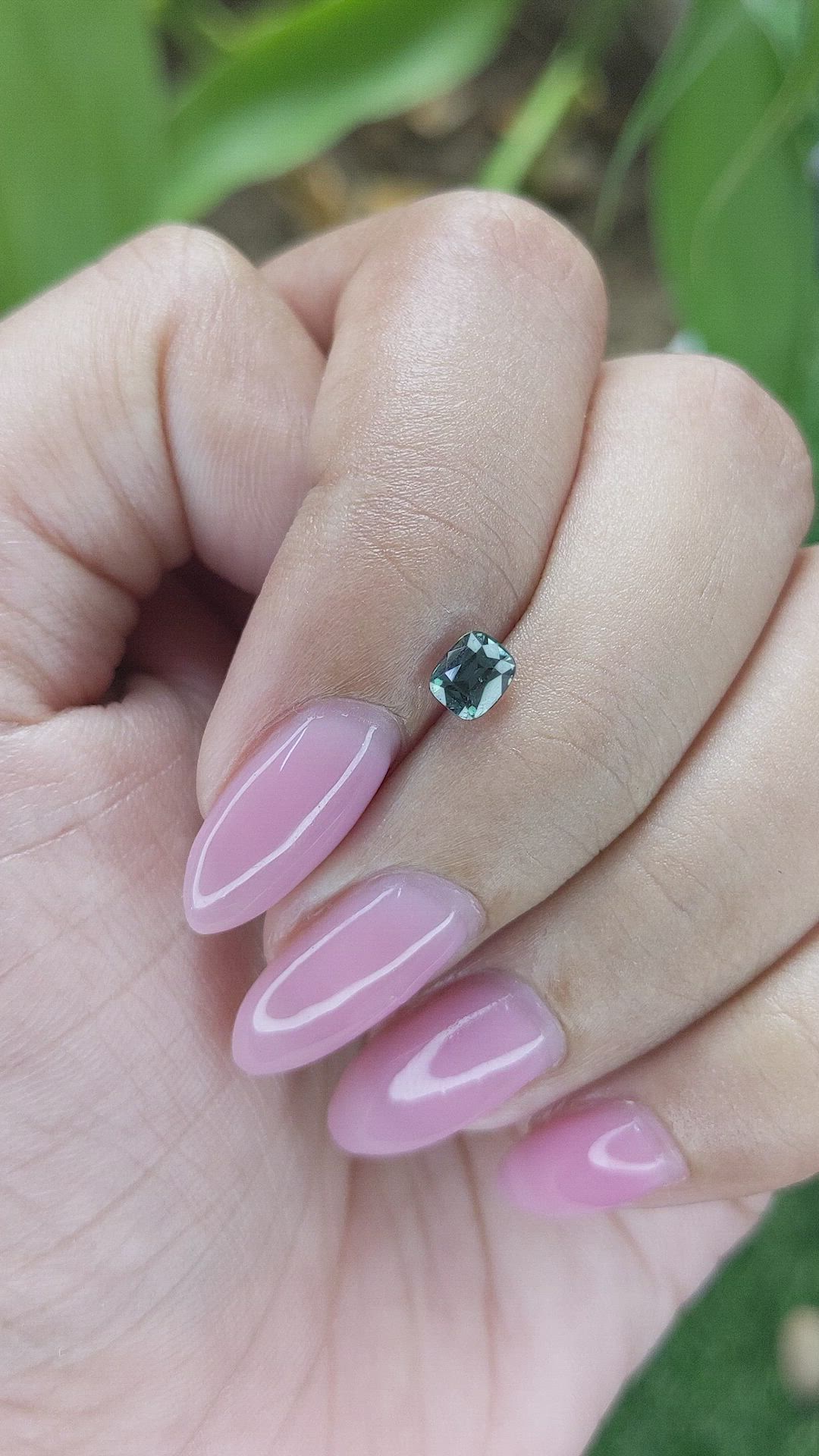 0.59 Ct. Bluish Green Sapphire from Tanzania Size Video