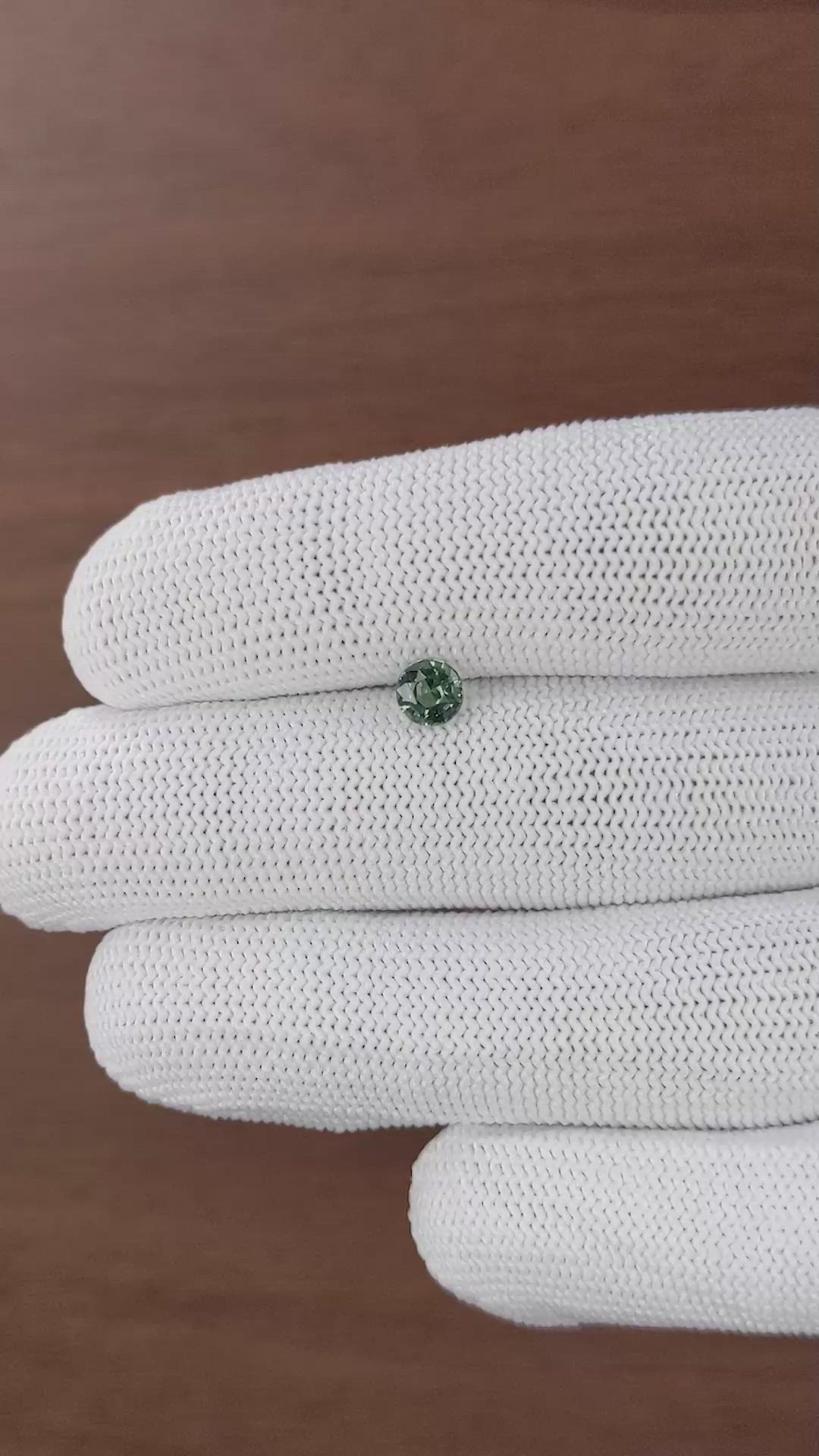 0.78 Ct. Bluish Green Sapphire from Tanzania Size Video