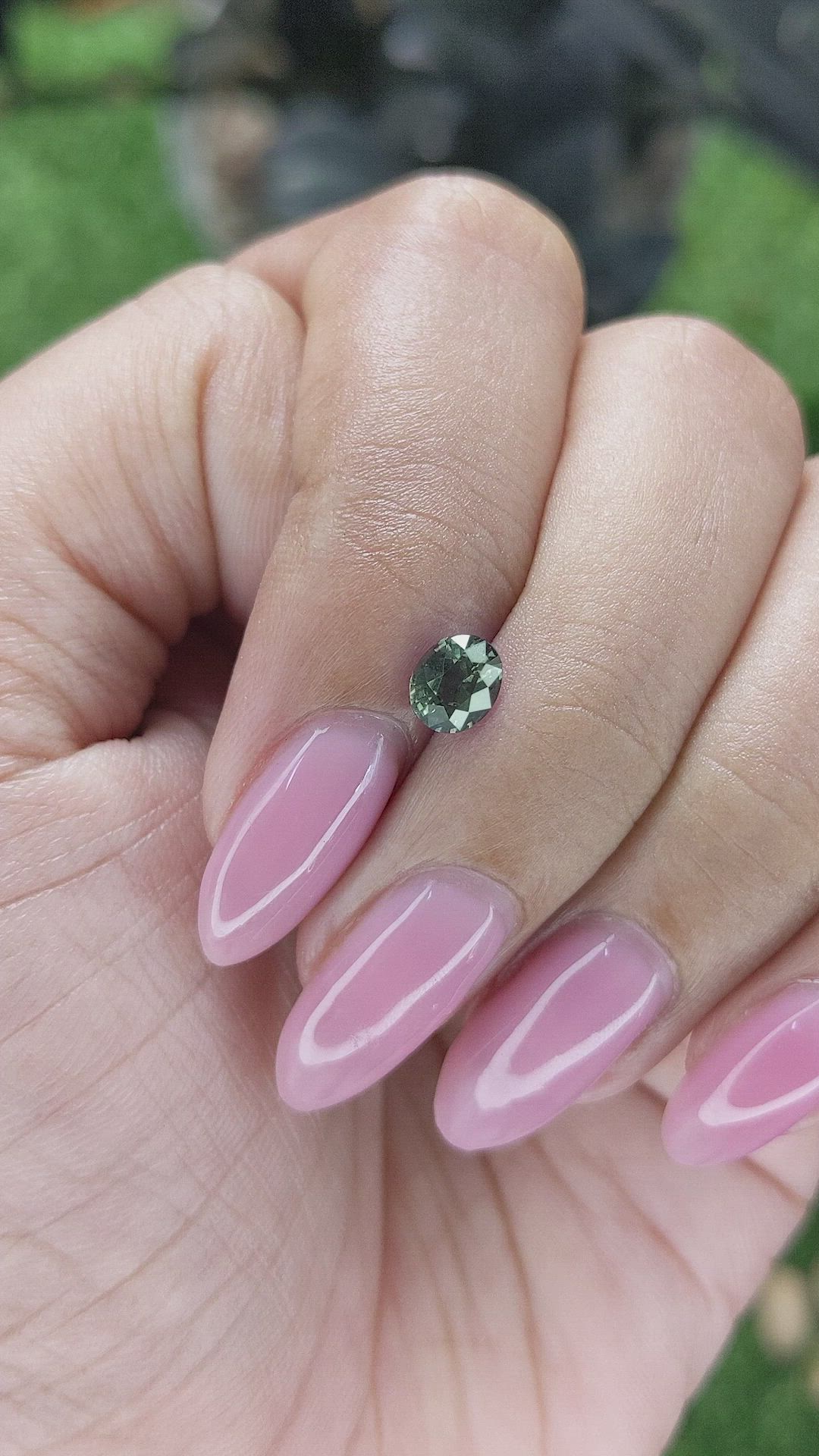 0.74 Ct. Bluish Green Sapphire from Tanzania Size Video