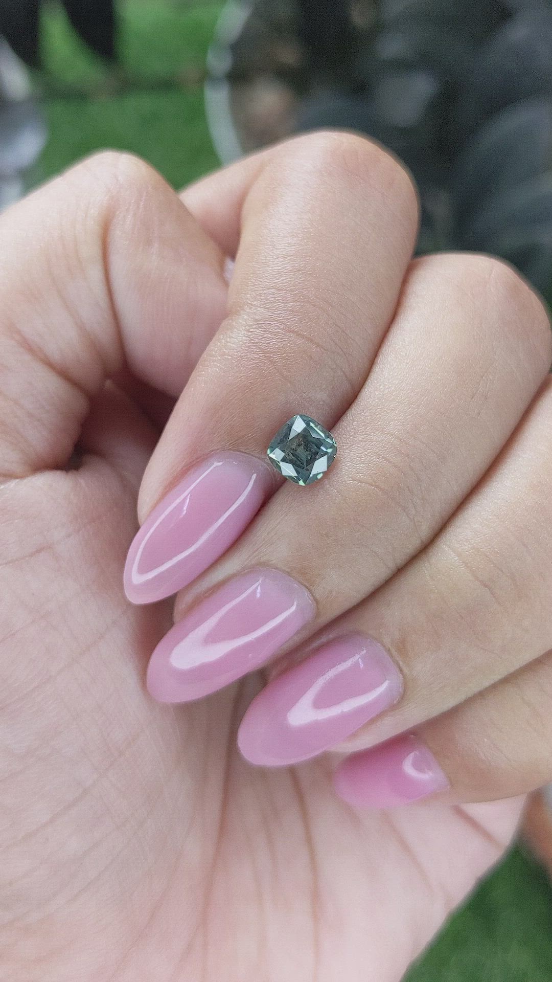 0.89 Ct. Bluish Green Sapphire from Tanzania Size Video