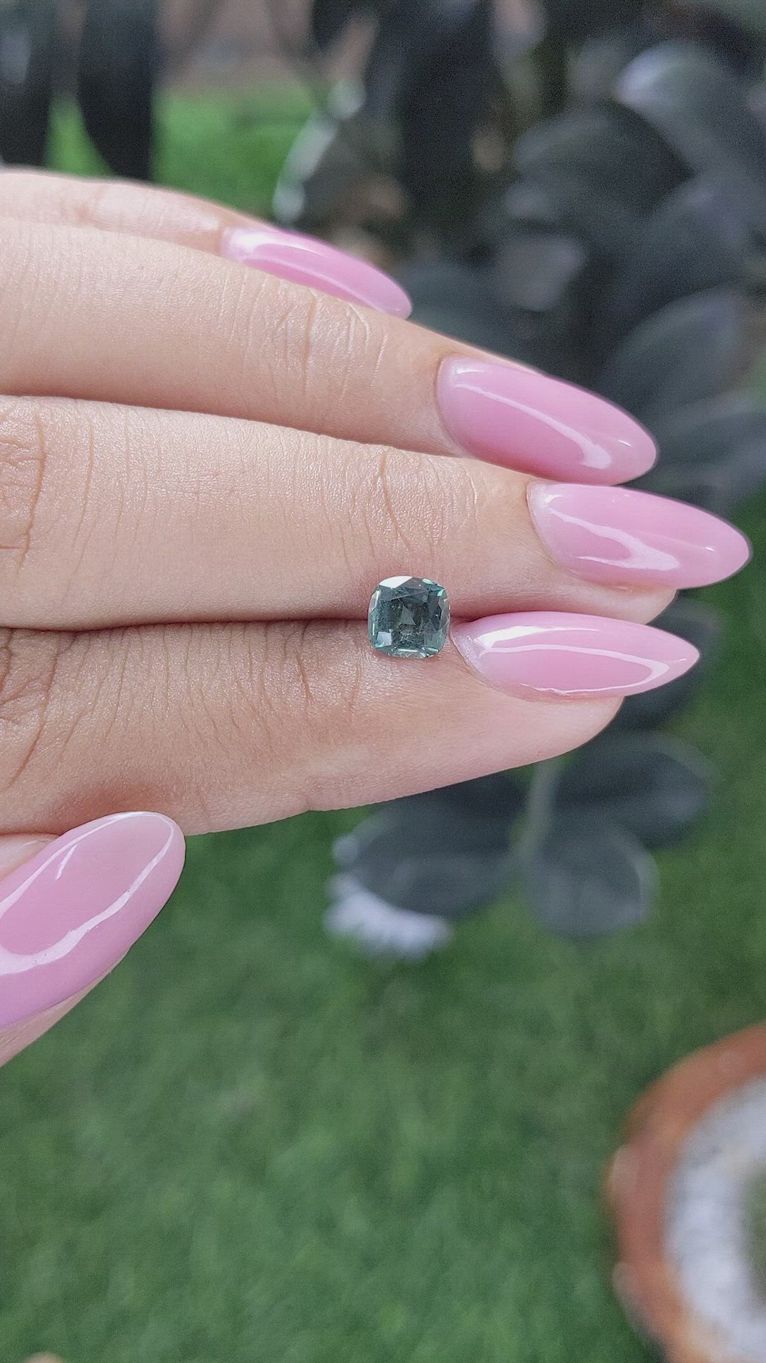 0.89 Ct. Bluish Green Sapphire from Tanzania Size Video