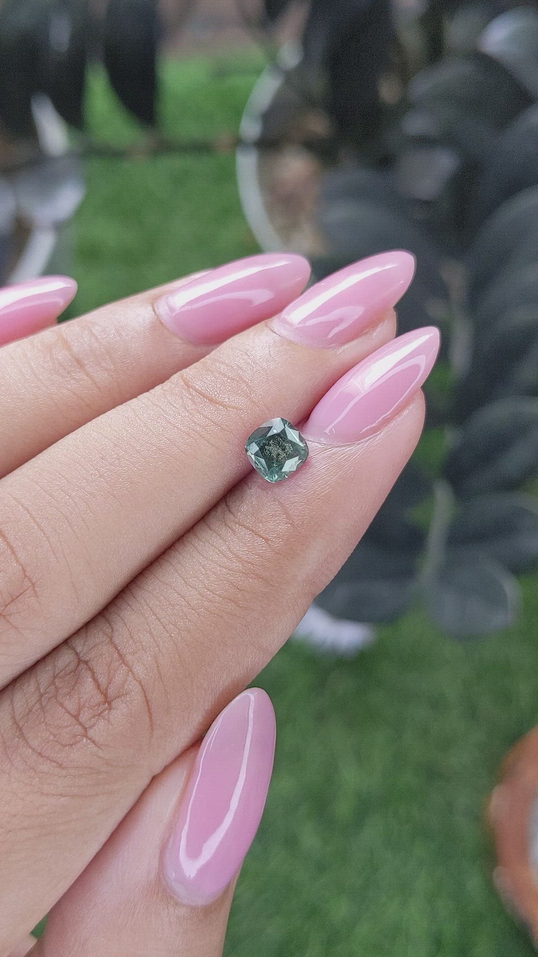 0.89 Ct. Bluish Green Sapphire from Tanzania Size Video