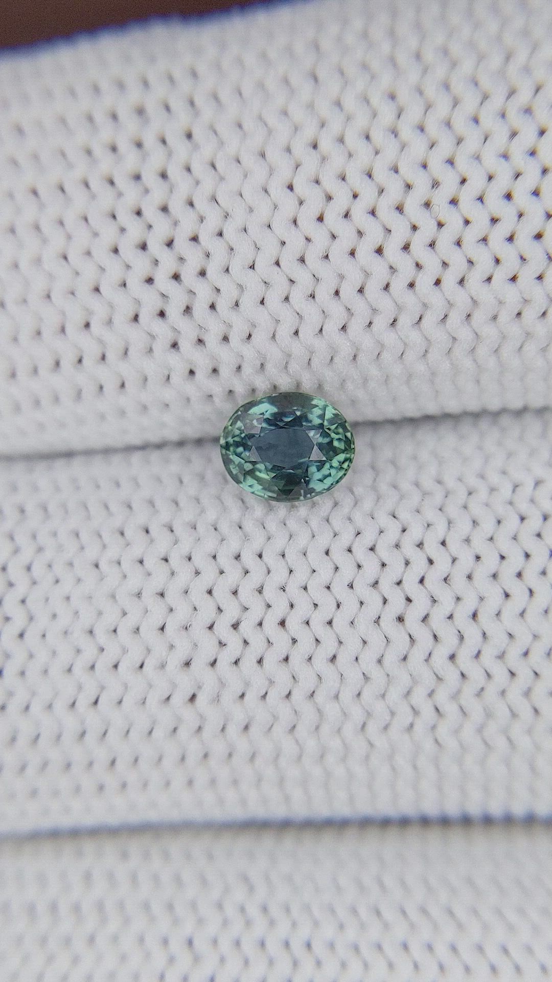 0.68 Ct. Bluish Green Sapphire from Tanzania Size Video