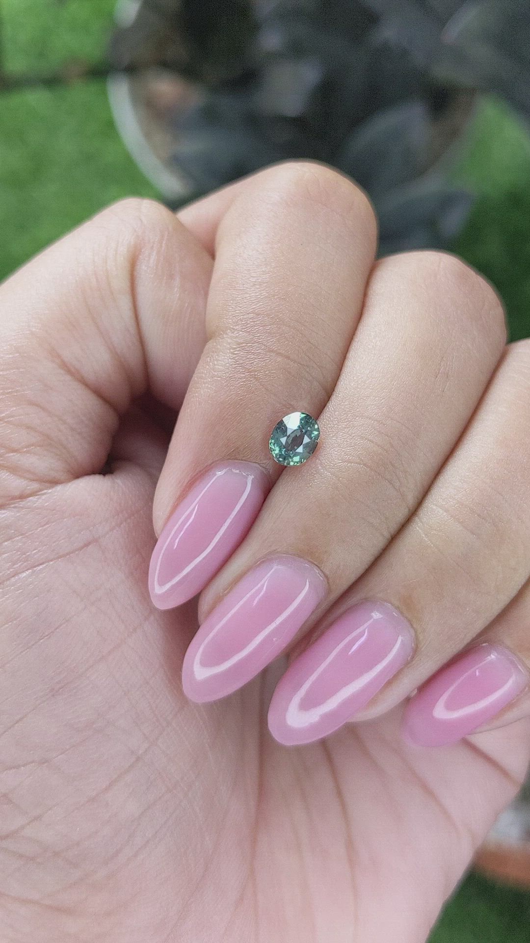 0.68 Ct. Bluish Green Sapphire from Tanzania Size Video