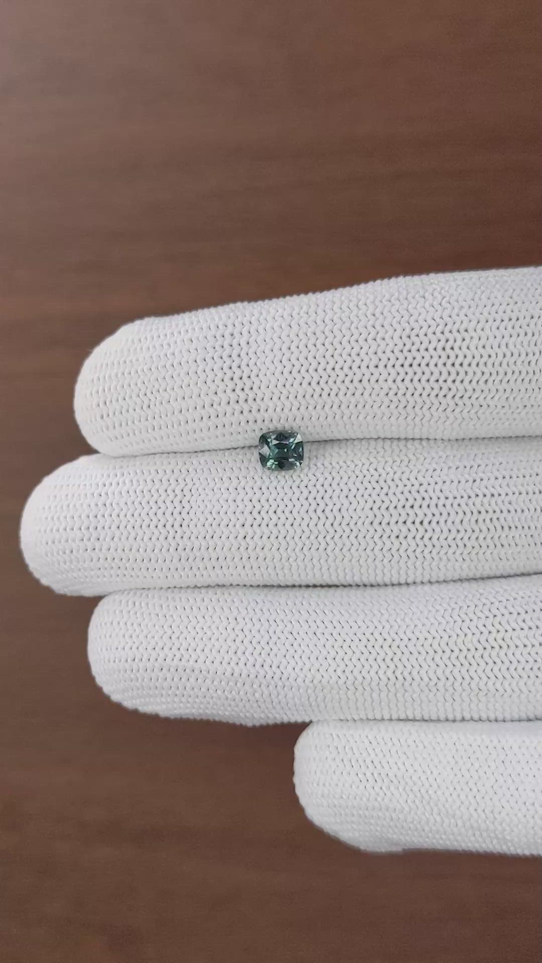 0.84 Ct. Bluish Green Sapphire from Tanzania Size Video