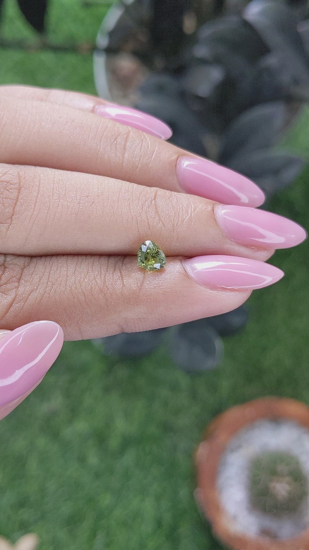 0.68 Ct. Yellowish Green Sapphire from Tanzania Size Video