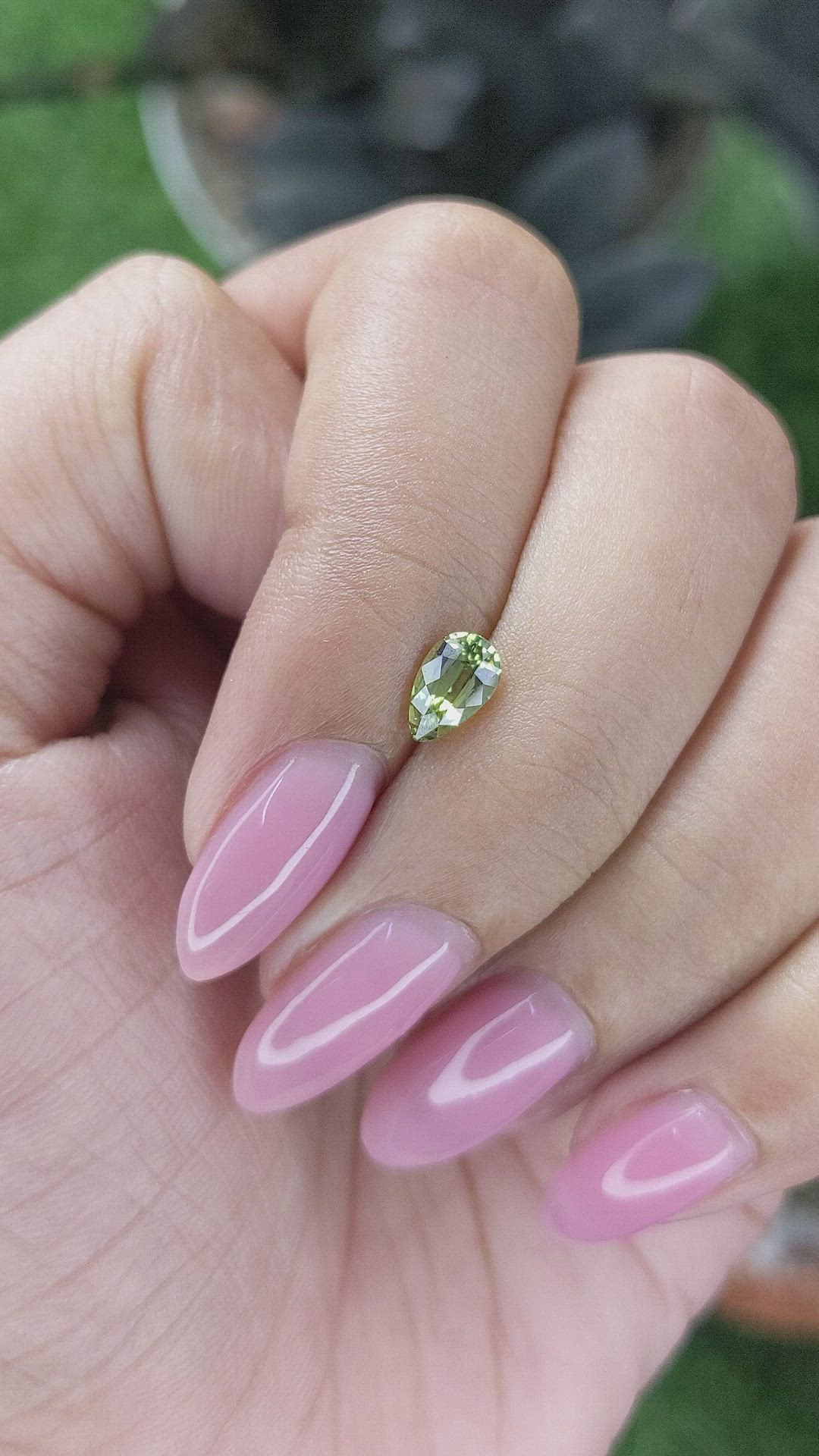 0.66 Ct. Yellowish Green Sapphire from Tanzania Size Video