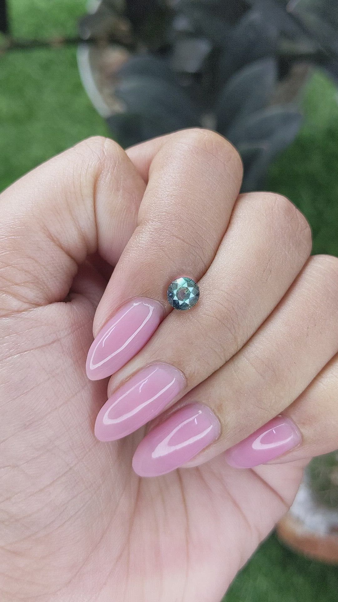 0.94 Ct. Greenish Blue Sapphire from Tanzania Size Video