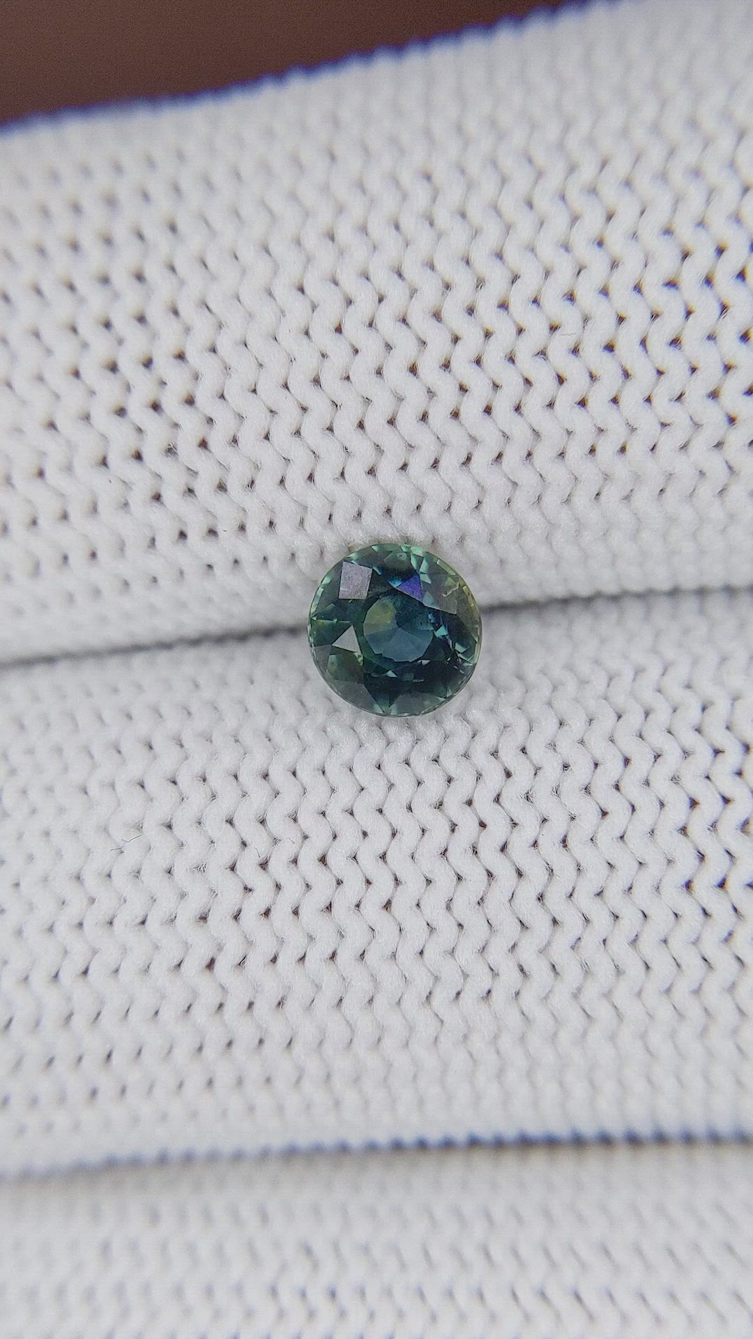 0.94 Ct. Greenish Blue Sapphire from Tanzania Size Video