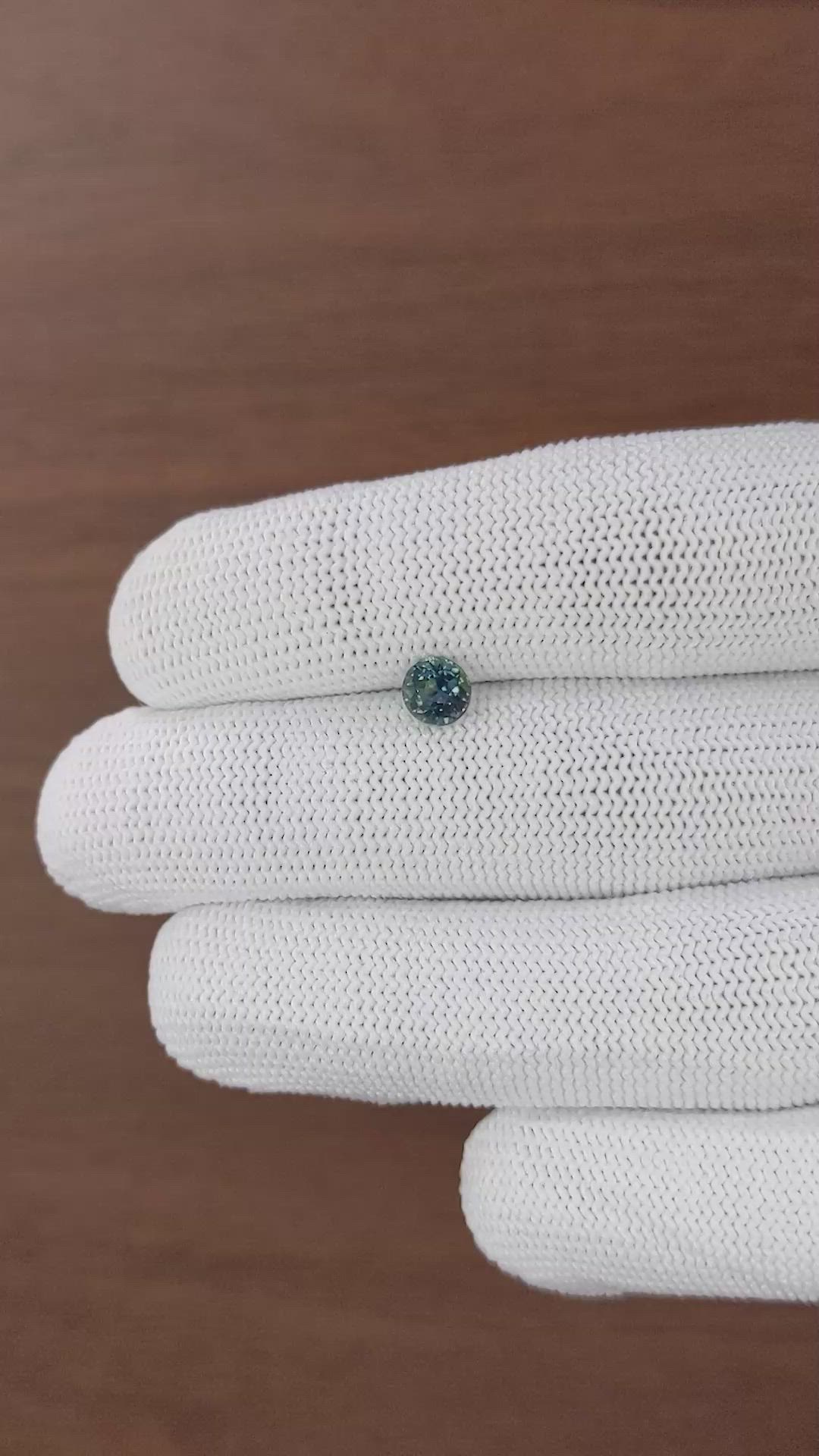 0.94 Ct. Greenish Blue Sapphire from Tanzania Size Video