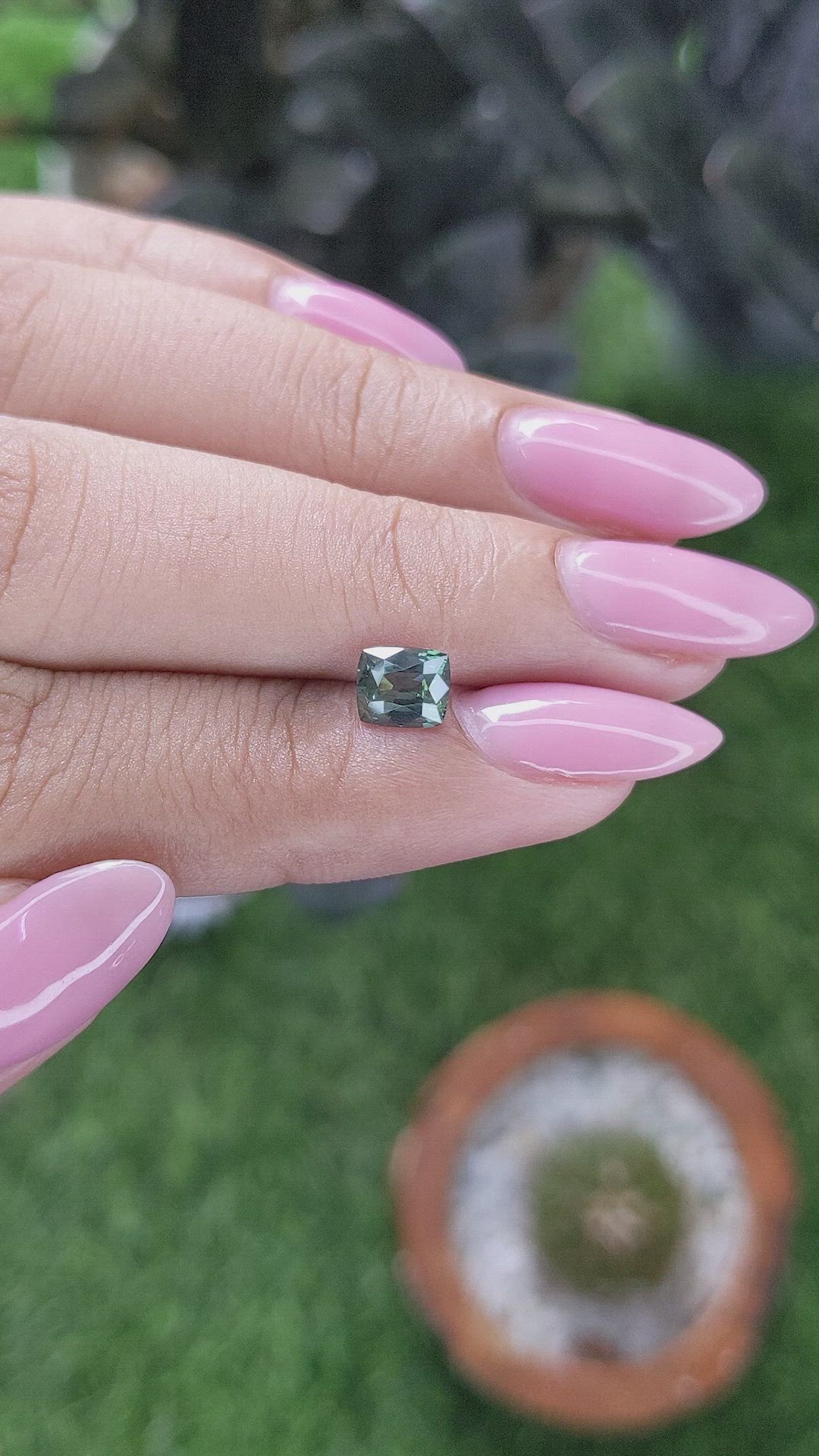1.08 Ct. Bluish Green Sapphire from Tanzania Size Video