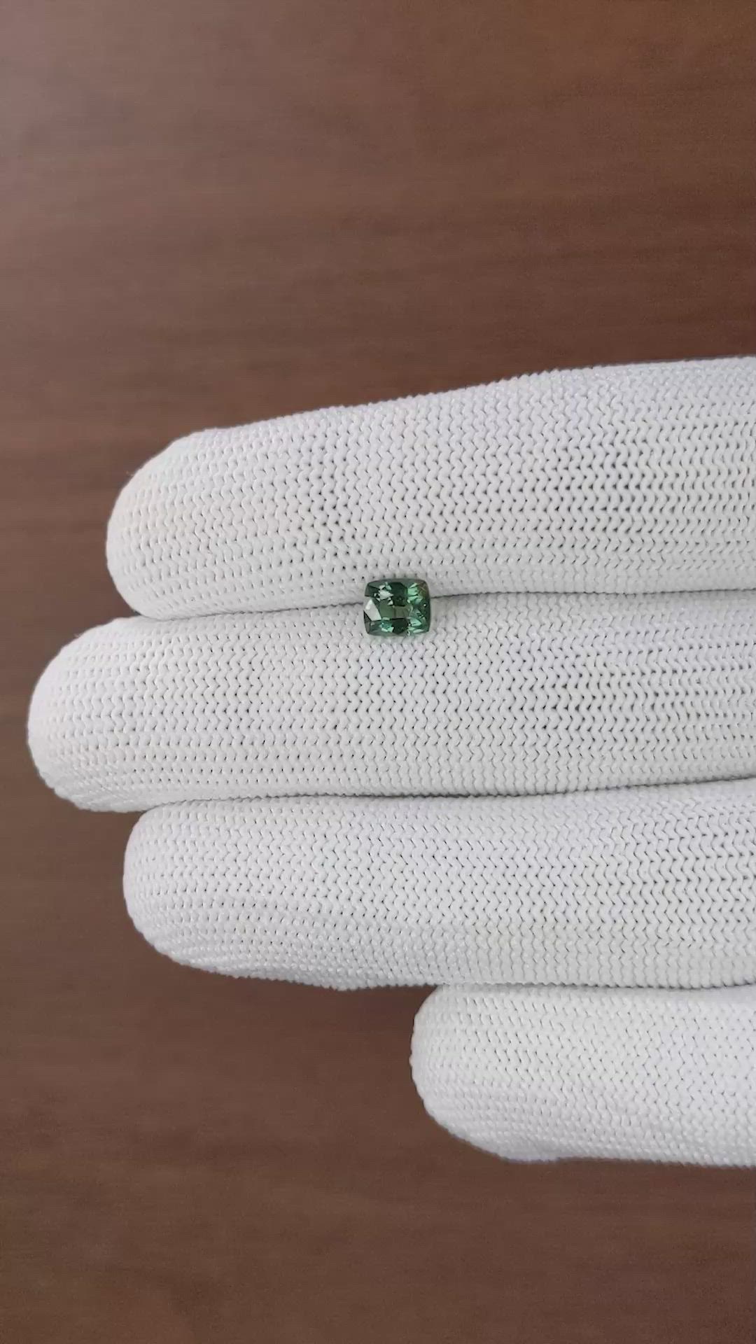 1.08 Ct. Bluish Green Sapphire from Tanzania Size Video