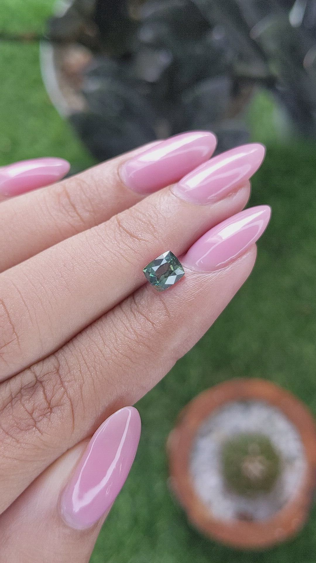 1.08 Ct. Bluish Green Sapphire from Tanzania Size Video