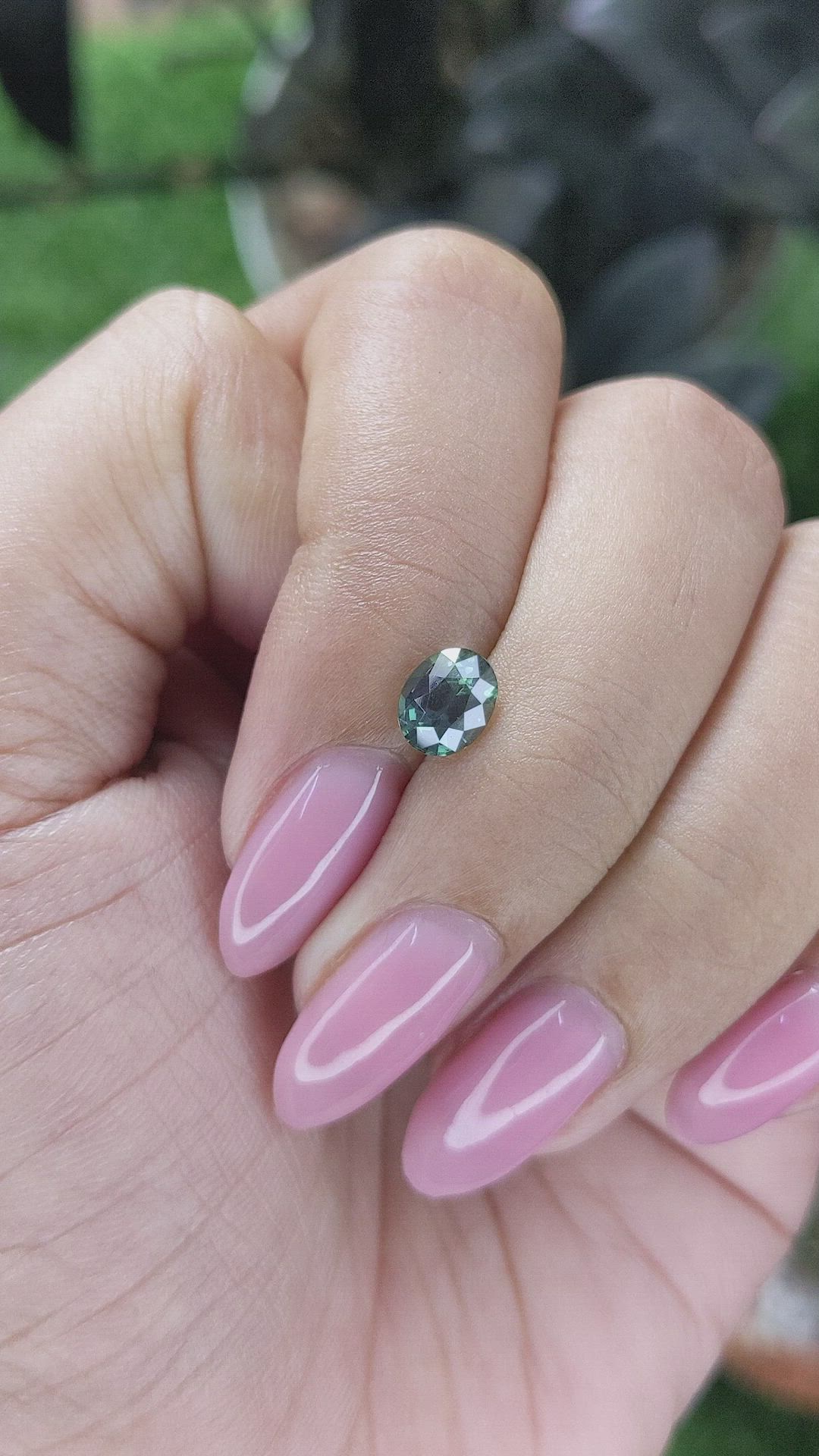 1.08 Ct. Bluish Green Sapphire from Tanzania Size Video