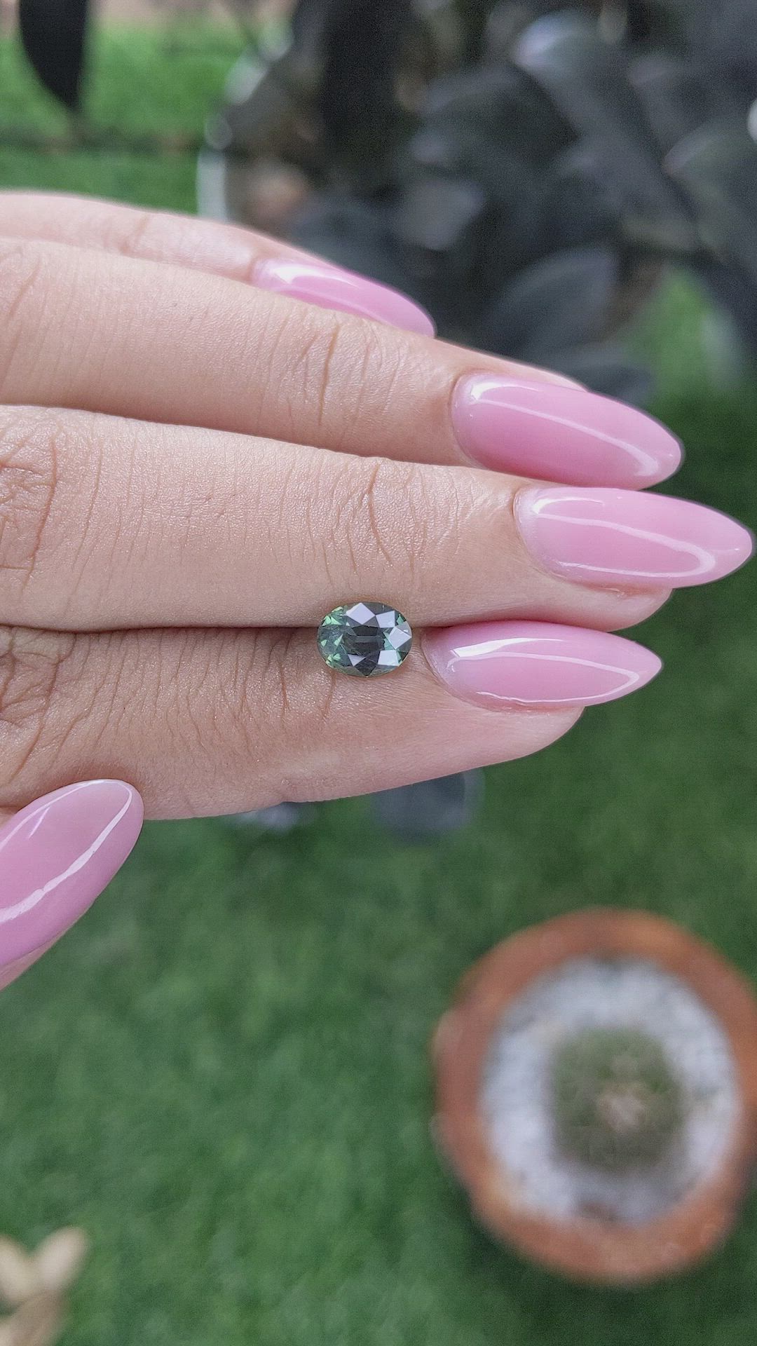 1.08 Ct. Bluish Green Sapphire from Tanzania Size Video