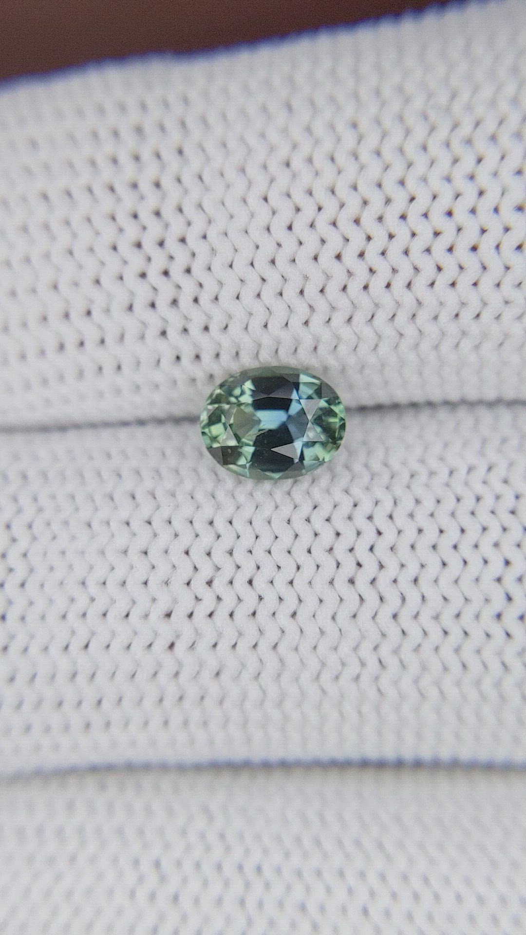 1.07 Ct. Bluish Green Sapphire from Tanzania Size Video