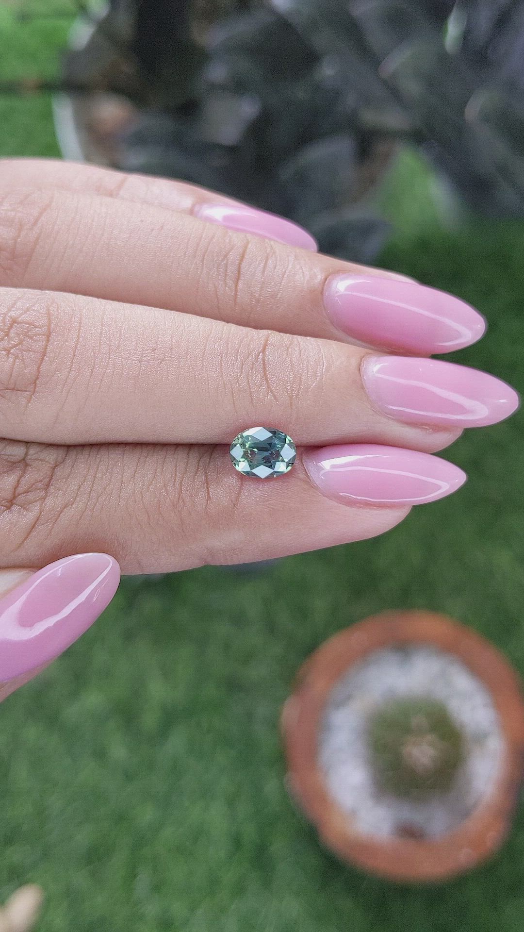 1.07 Ct. Bluish Green Sapphire from Tanzania Size Video
