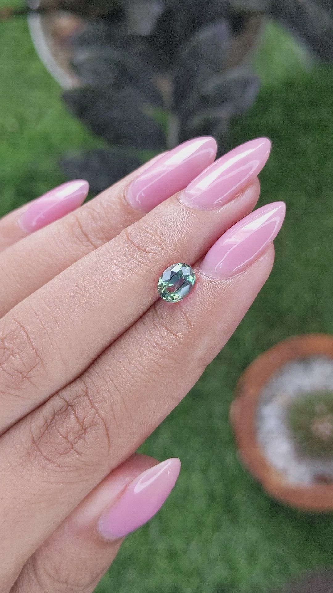 1.07 Ct. Bluish Green Sapphire from Tanzania Size Video
