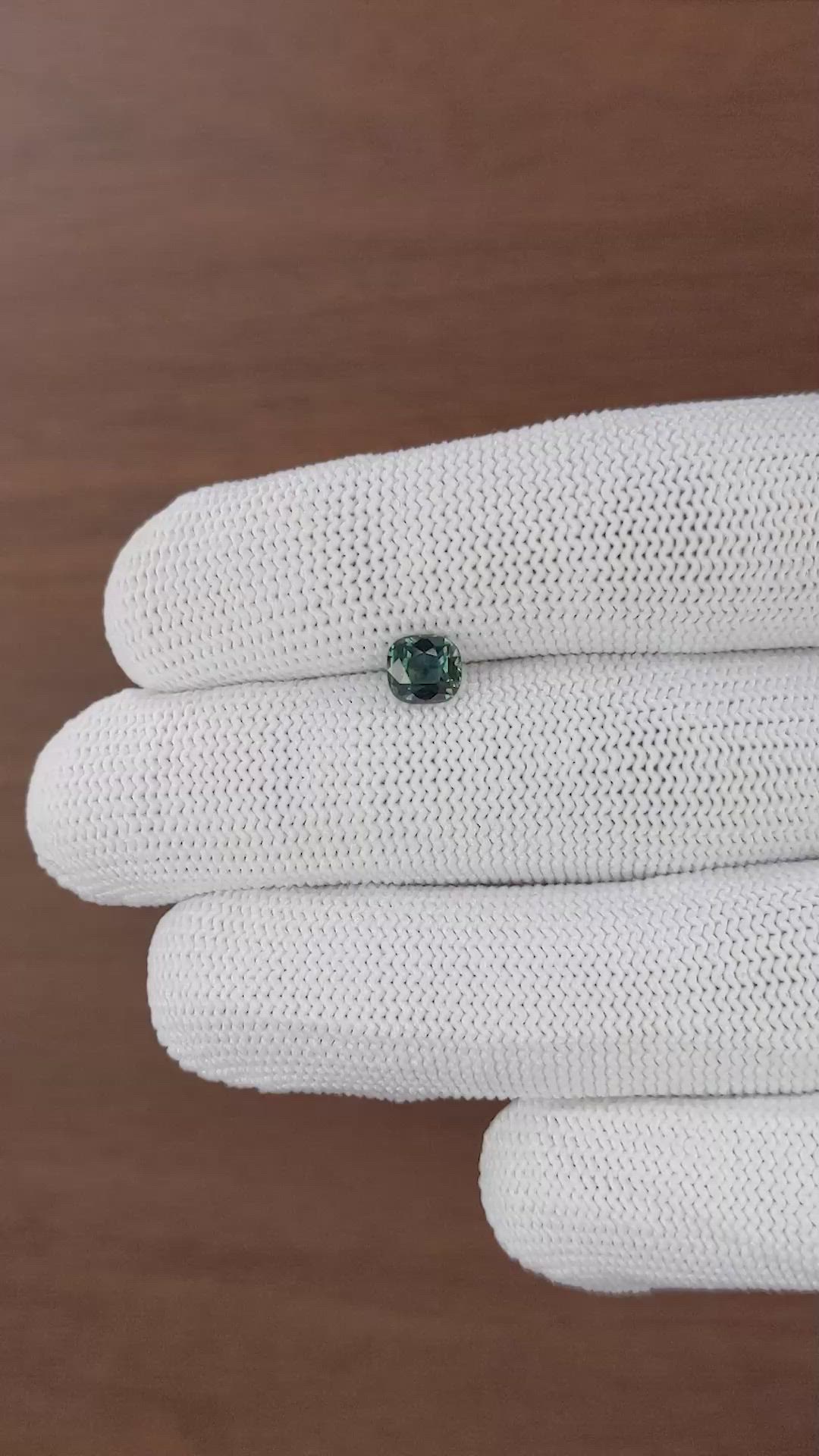 1.10 Ct. Bluish Green Sapphire from Tanzania Size Video
