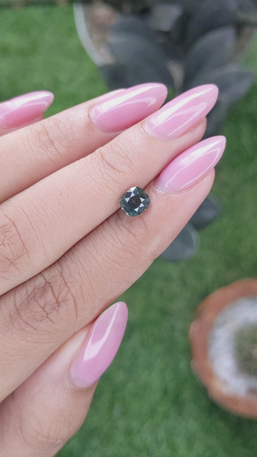 1.10 Ct. Bluish Green Sapphire from Tanzania Size Video