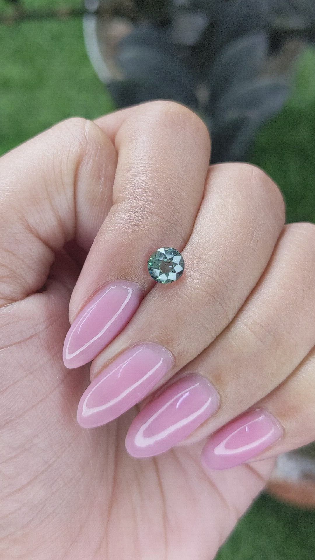 1.01 Ct. Bluish Green Sapphire from Tanzania Size Video