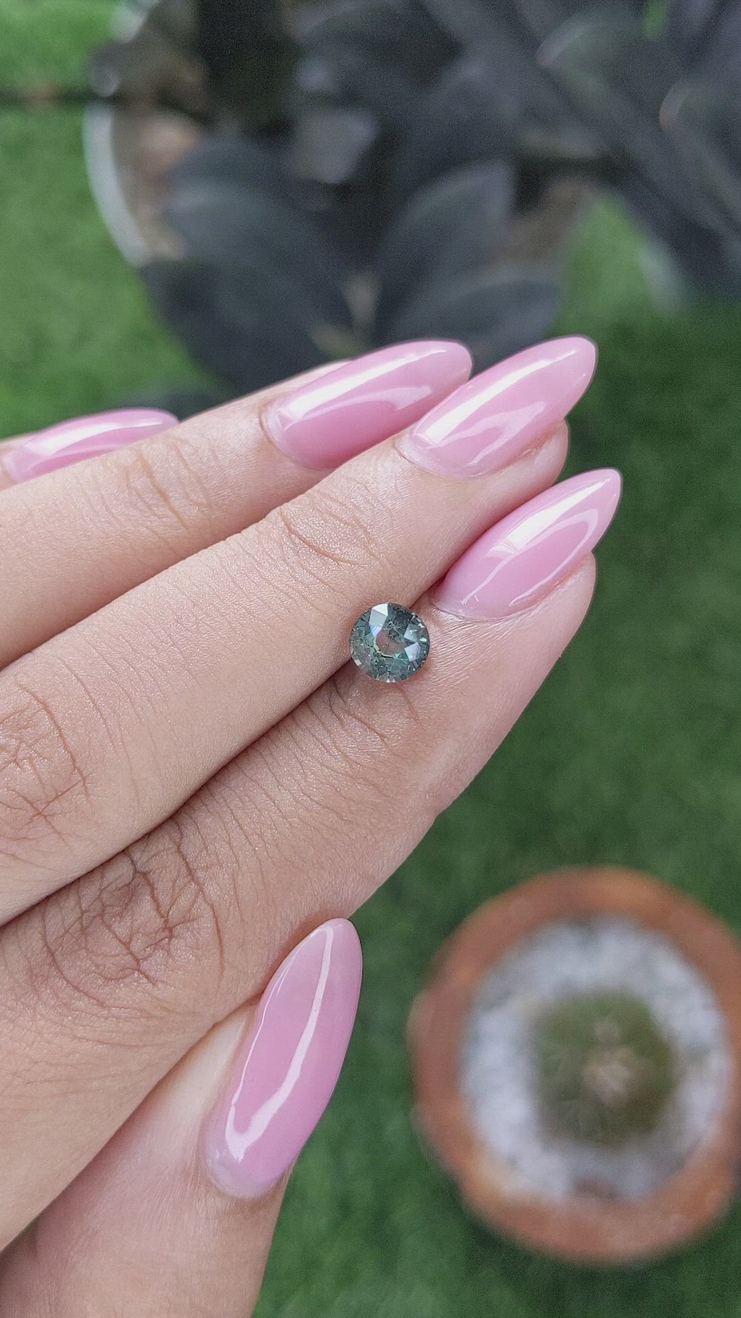 1.01 Ct. Bluish Green Sapphire from Tanzania Size Video