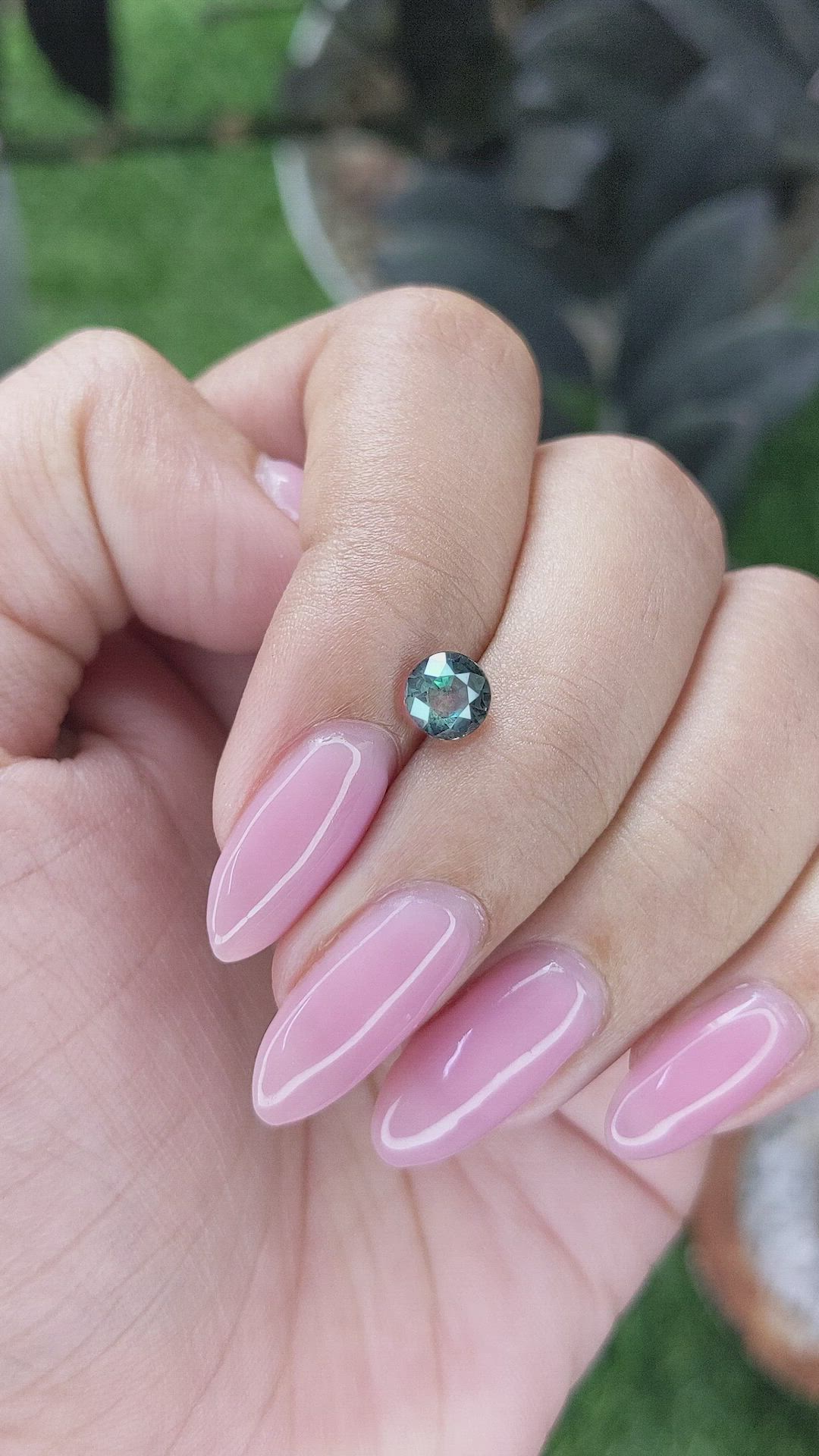 0.97 Ct. Bluish Green Sapphire from Tanzania Size Video