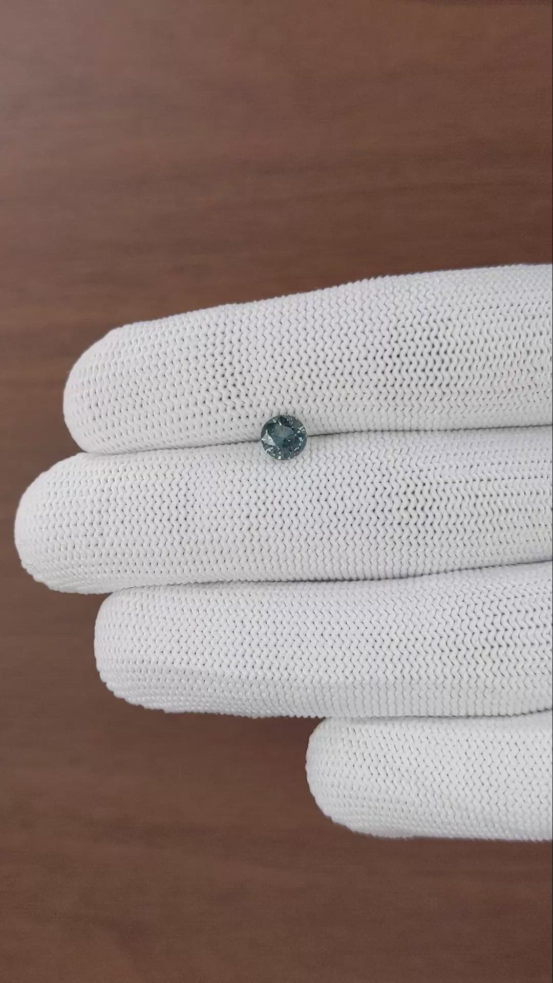 0.97 Ct. Bluish Green Sapphire from Tanzania Size Video