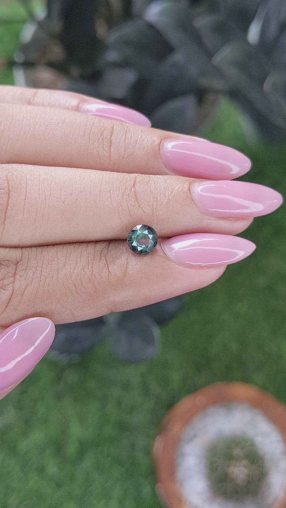 0.97 Ct. Bluish Green Sapphire from Tanzania Size Video