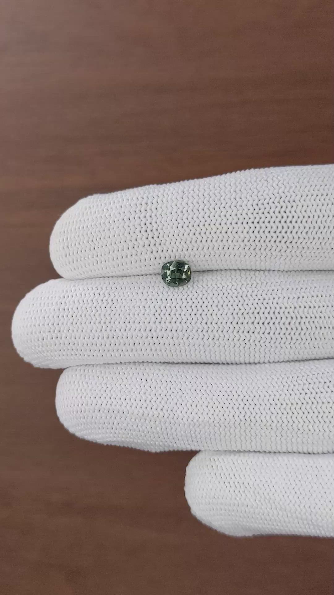 0.90 Ct. Bluish Green Sapphire from Tanzania Size Video