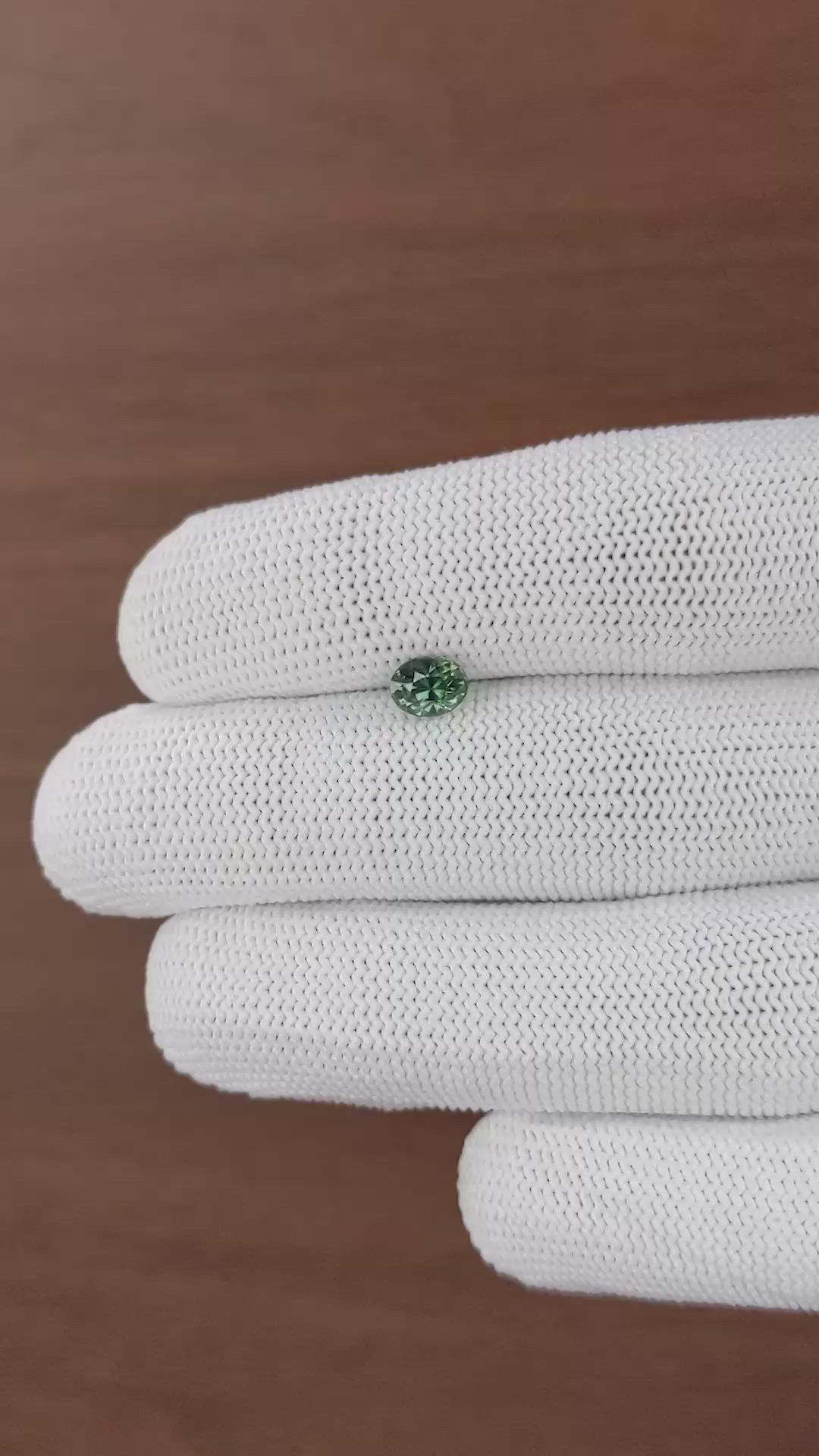 0.94 Ct. Bluish Green Sapphire from Tanzania Size Video