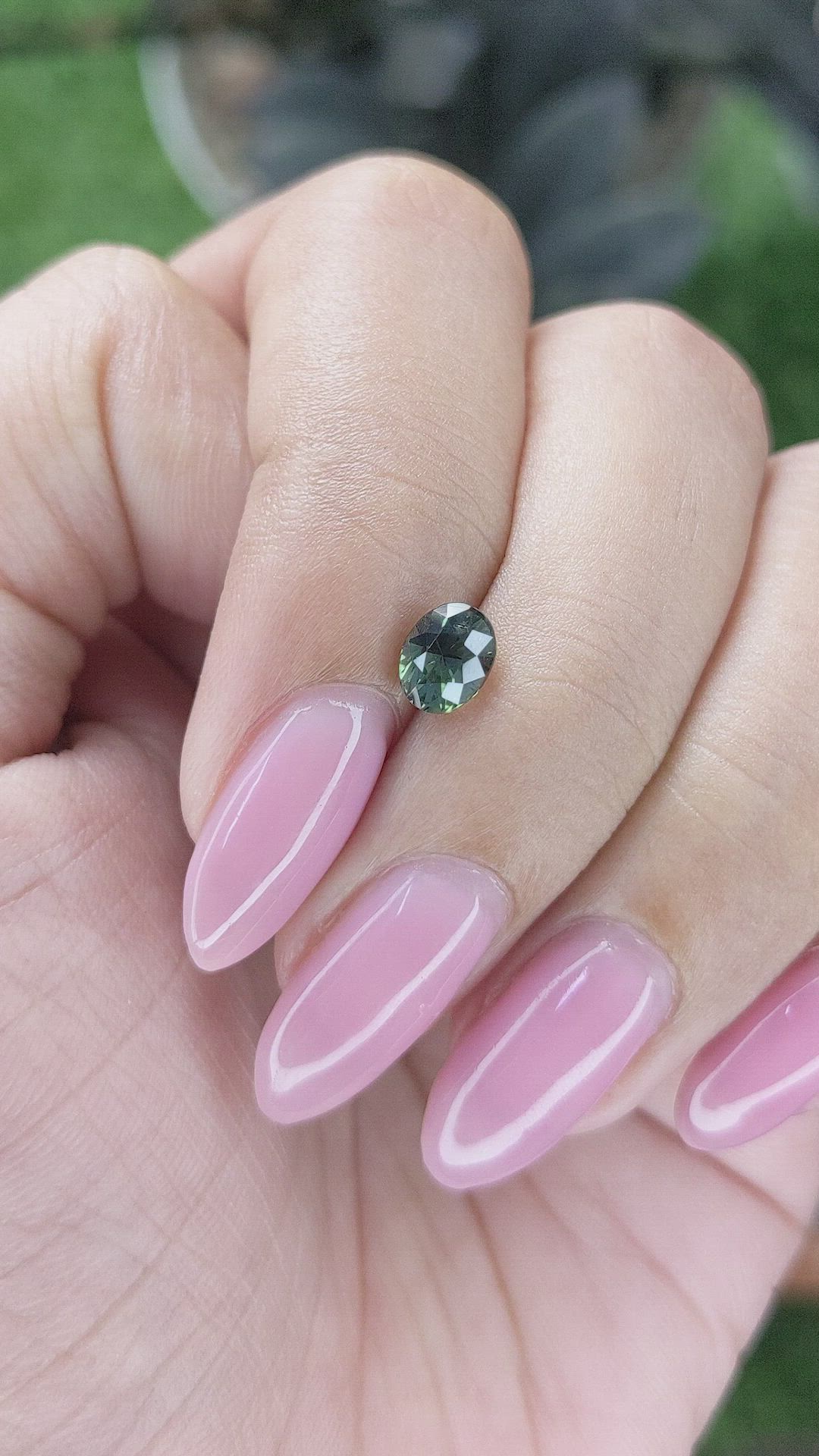 0.94 Ct. Bluish Green Sapphire from Tanzania Size Video