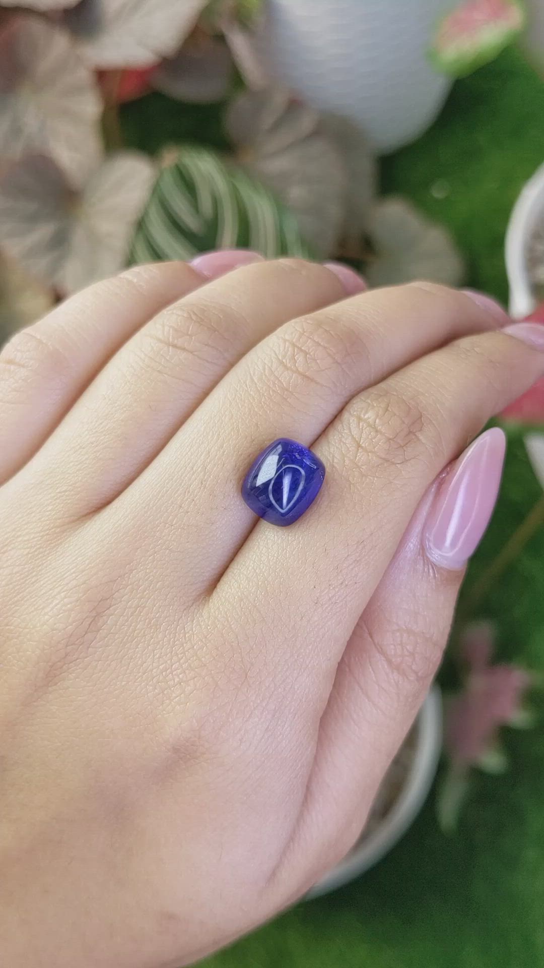 8.39 Ct. Blue Cabochon Sapphire from Ceylon (Sri Lanka) Size Video
