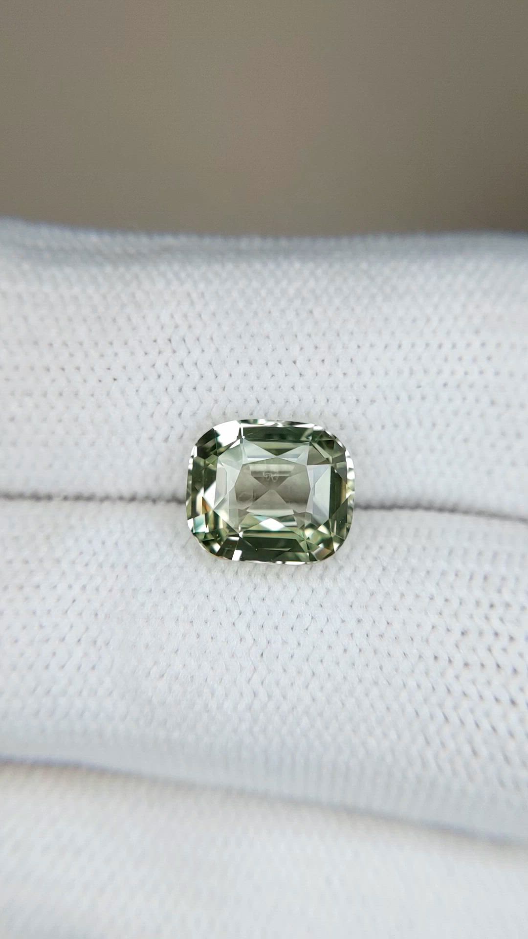 3.65 Ct. Green Sapphire from Madagascar Size Video