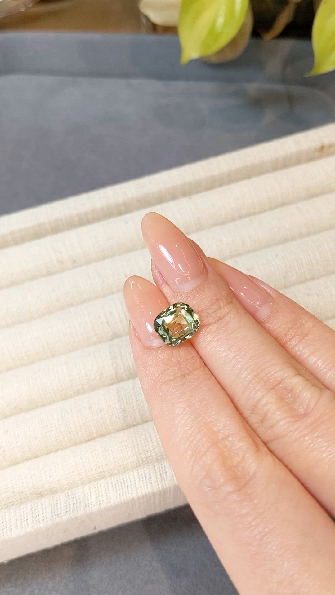 3.65 Ct. Green Sapphire from Madagascar Size Video