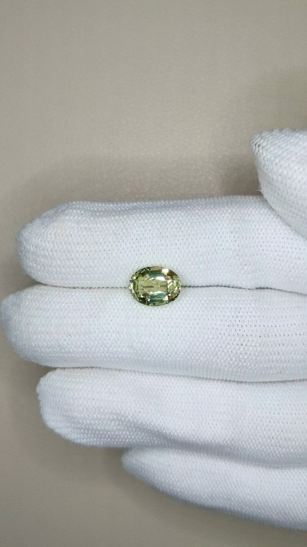 3.10 Ct. Yellowish Green Sapphire from Madagascar Size Video
