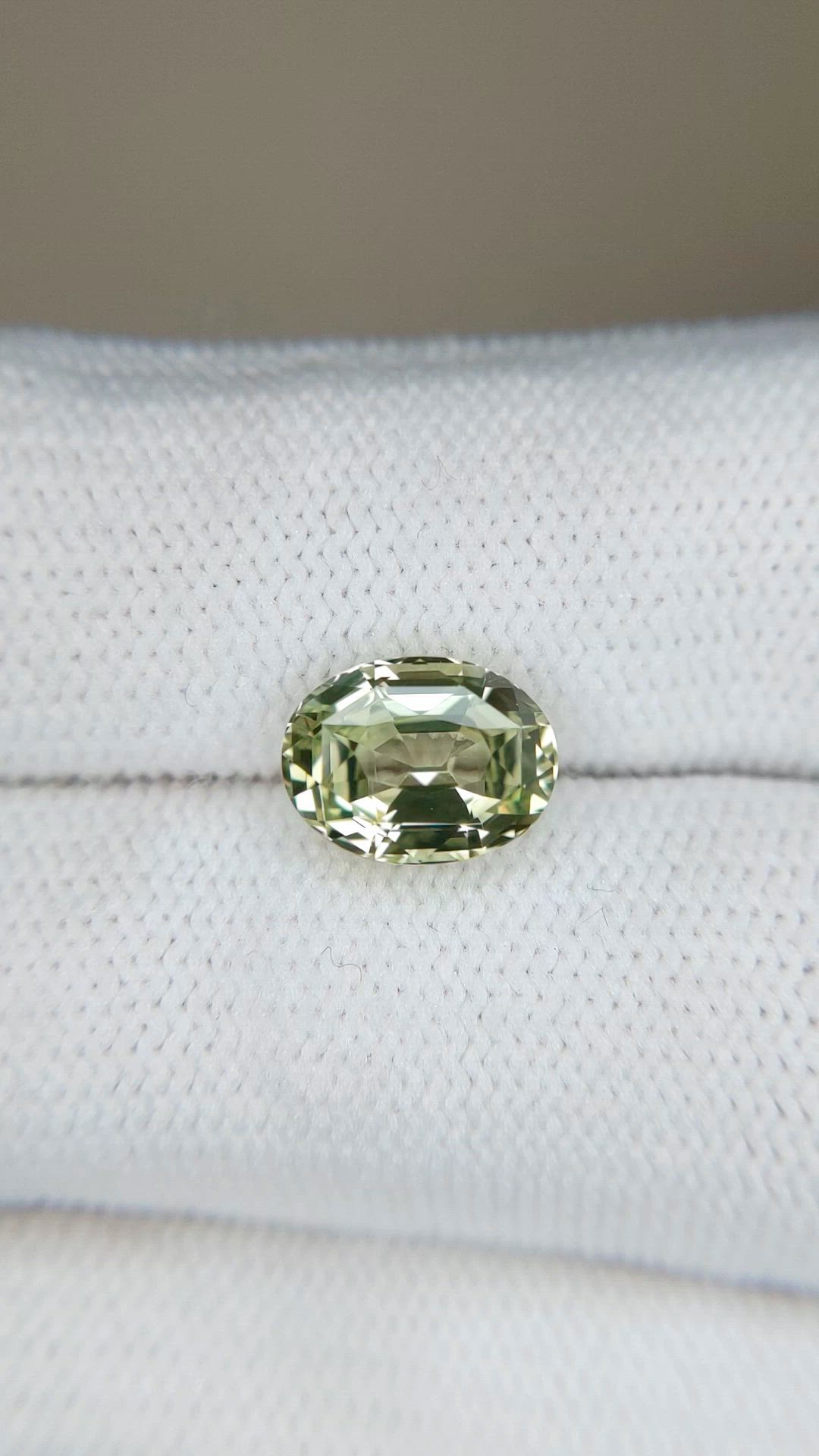 3.10 Ct. Yellowish Green Sapphire from Madagascar Size Video