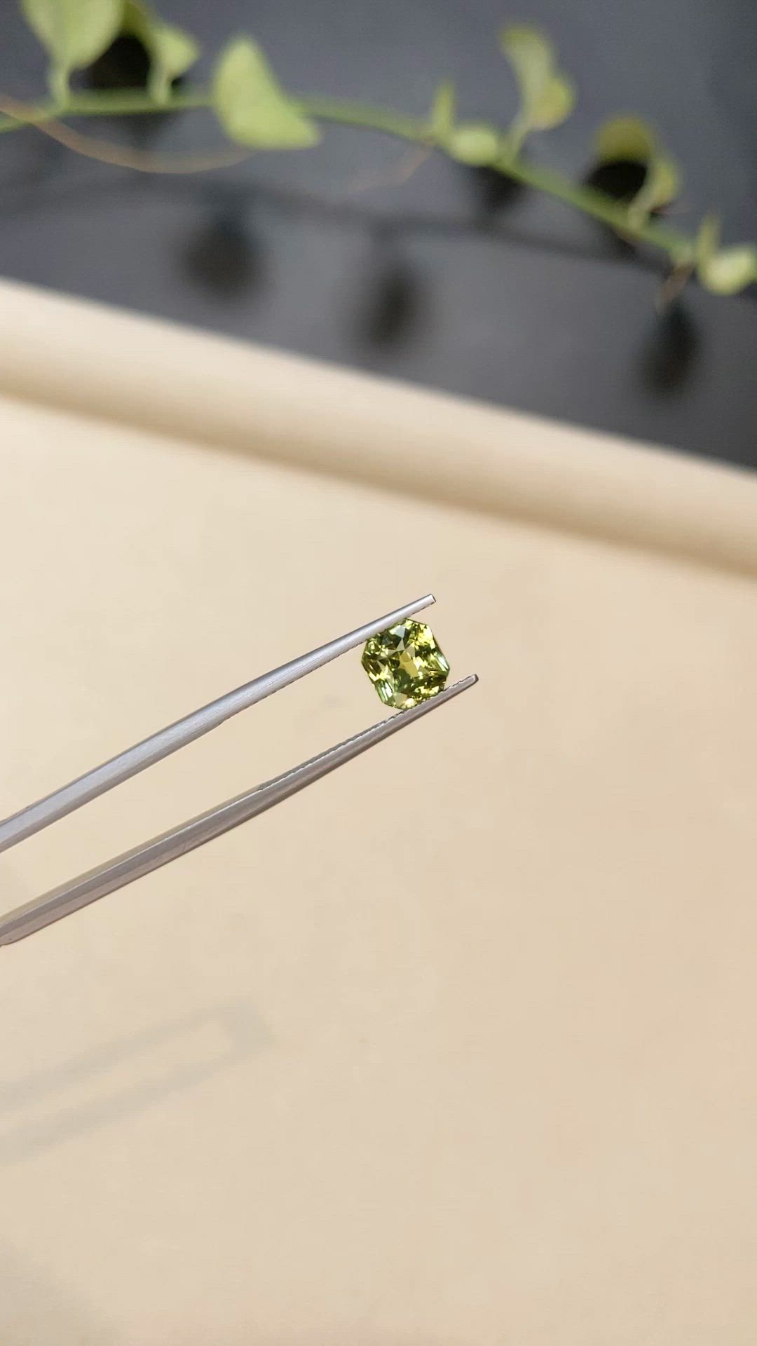 1.99 Ct. Yellowish Green Sapphire from Madagascar Size Video