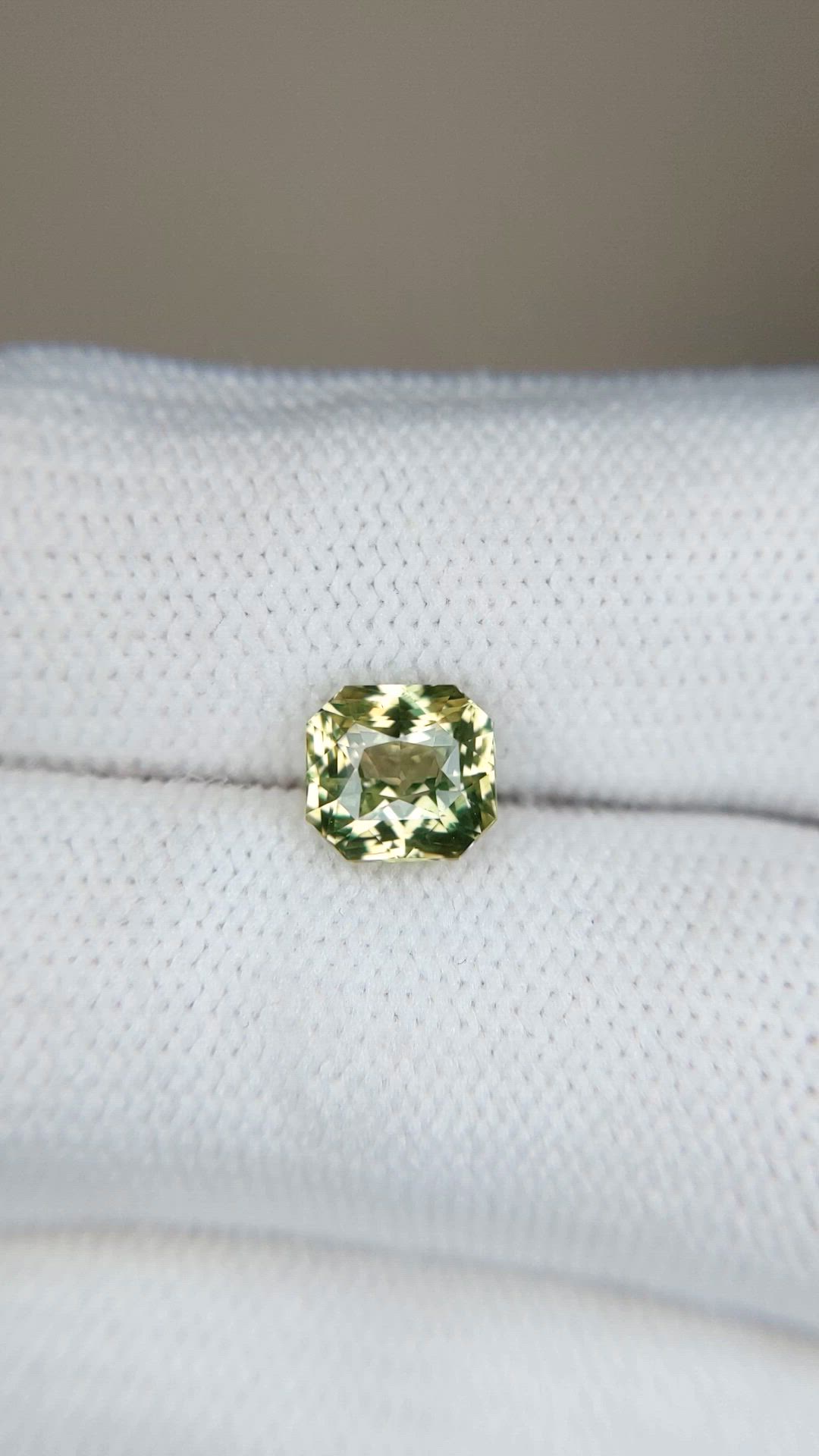 1.99 Ct. Yellowish Green Sapphire from Madagascar Size Video