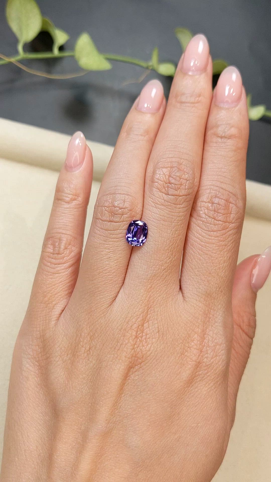 1.64 Ct. Purple Sapphire from Ceylon (Sri Lanka) Size Video