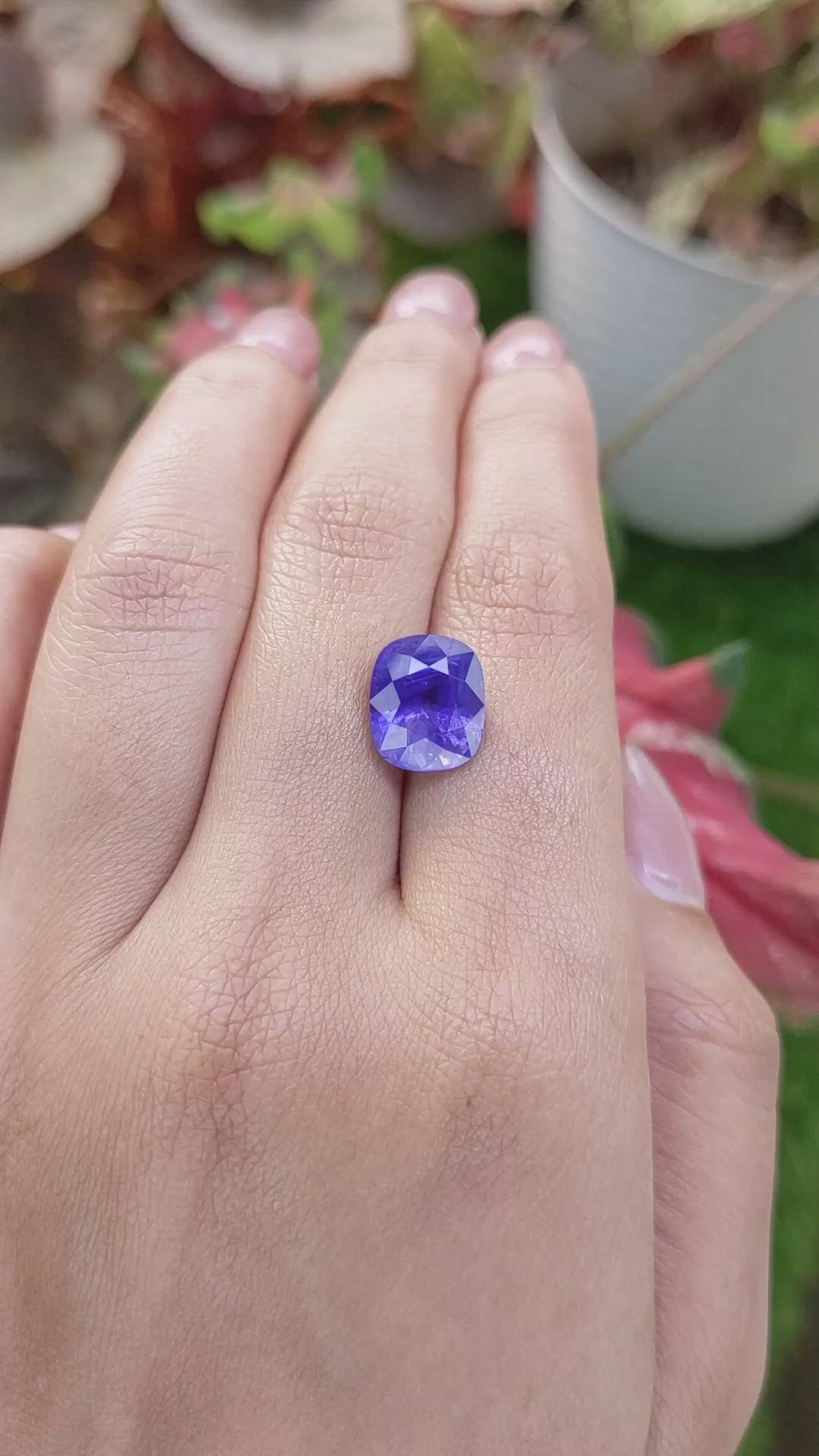 6.88 Ct. Violet Sapphire from Ceylon (Sri Lanka) Size Video