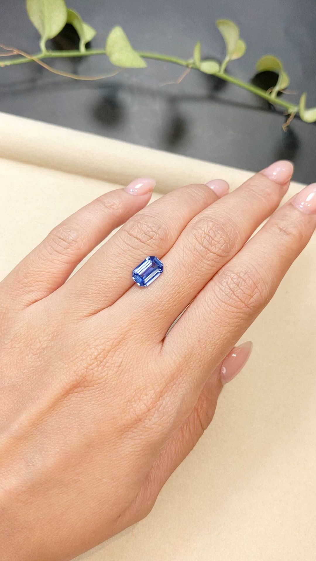 2.03 Ct. Blue Sapphire from Ceylon (Sri Lanka) Size Video
