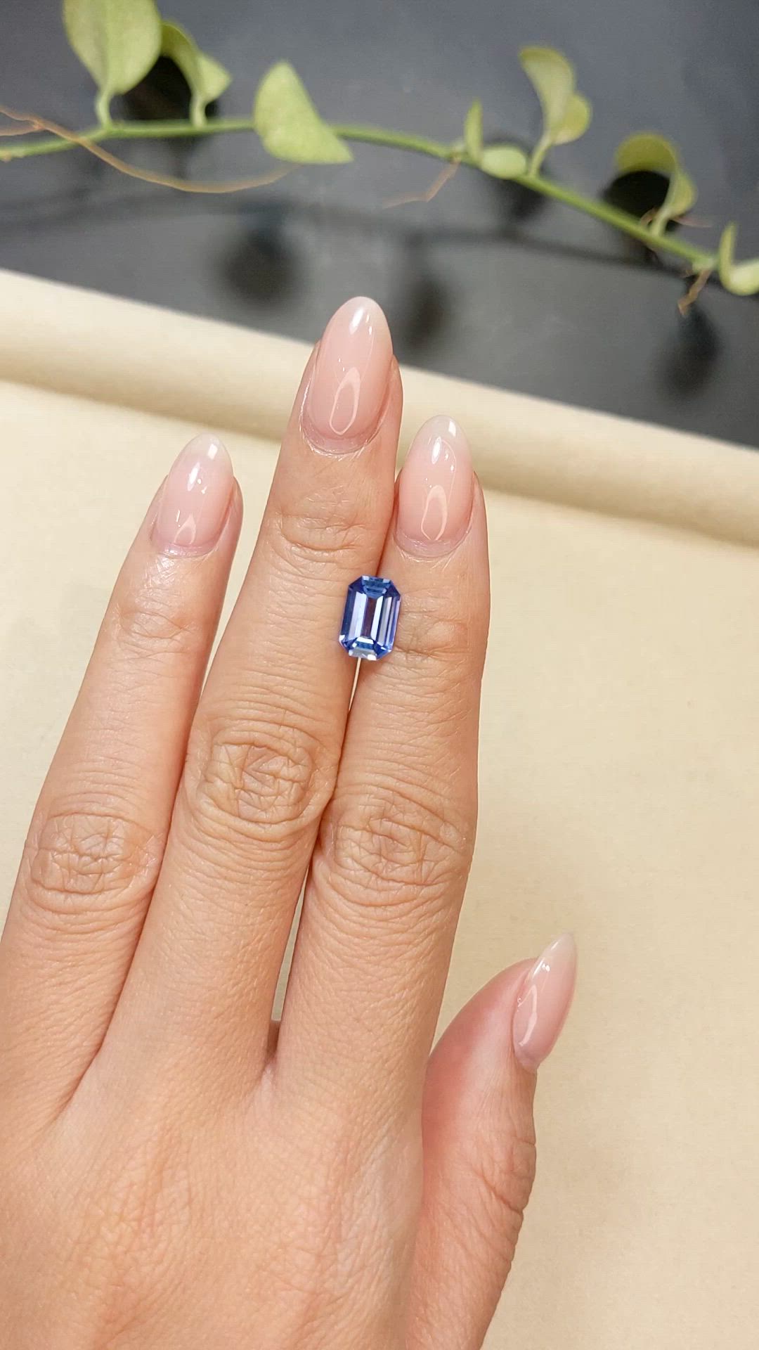 2.03 Ct. Blue Sapphire from Ceylon (Sri Lanka) Size Video