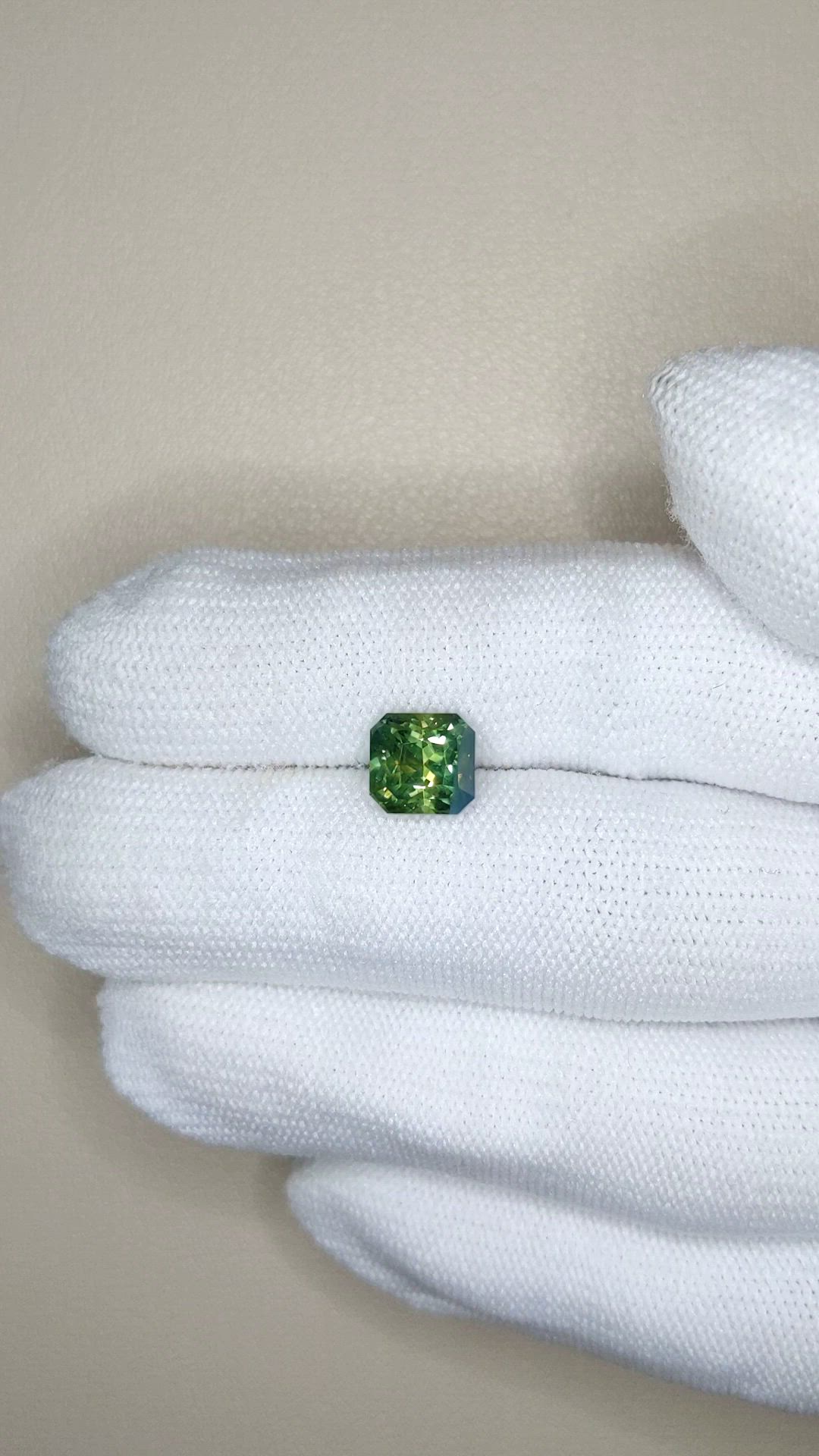 3.07 Ct. Yellowish Green Sapphire from Madagascar Size Video