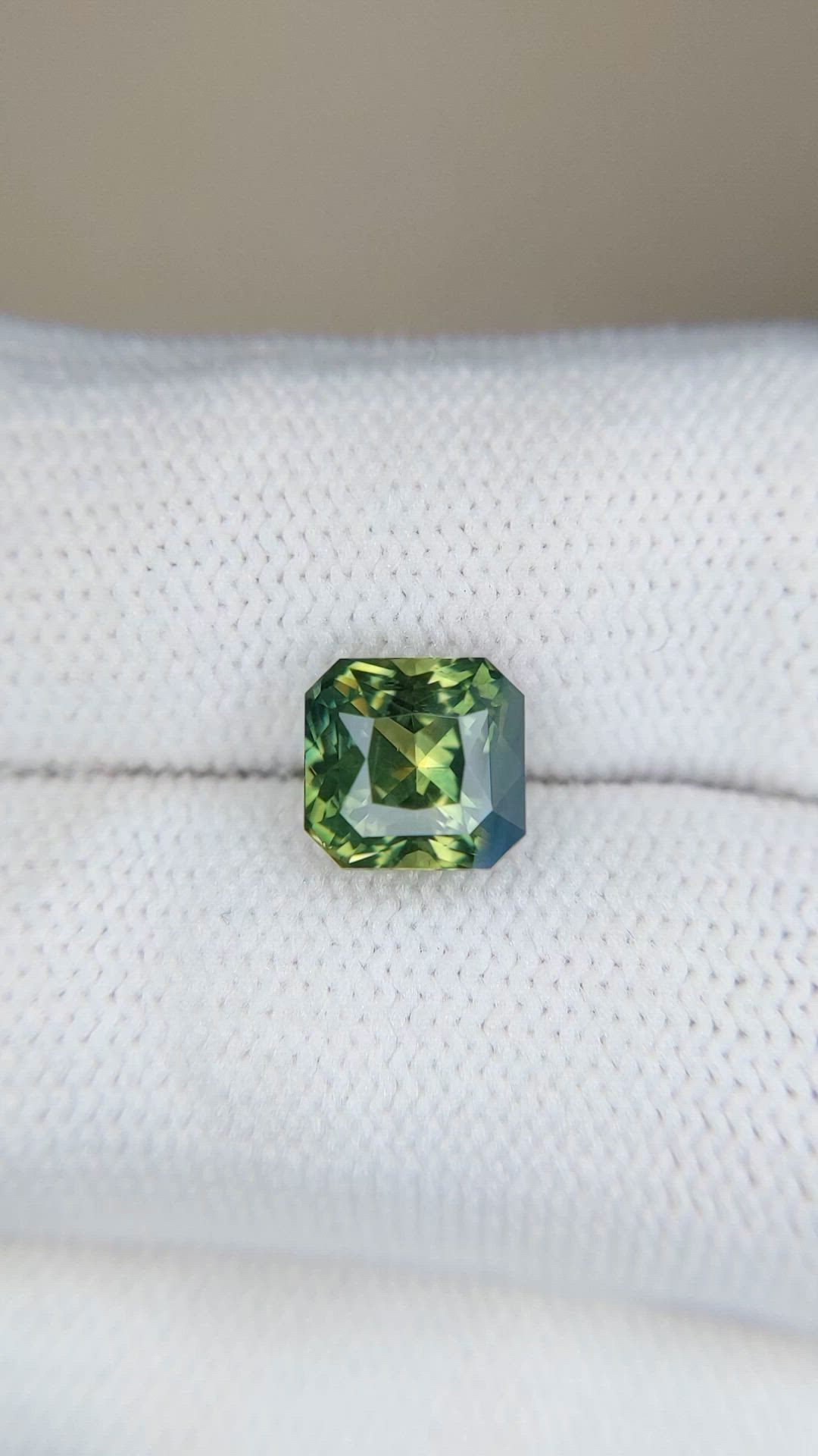 3.07 Ct. Yellowish Green Sapphire from Madagascar Size Video