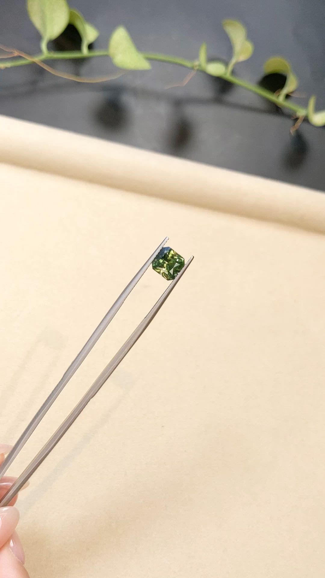 3.07 Ct. Yellowish Green Sapphire from Madagascar Size Video