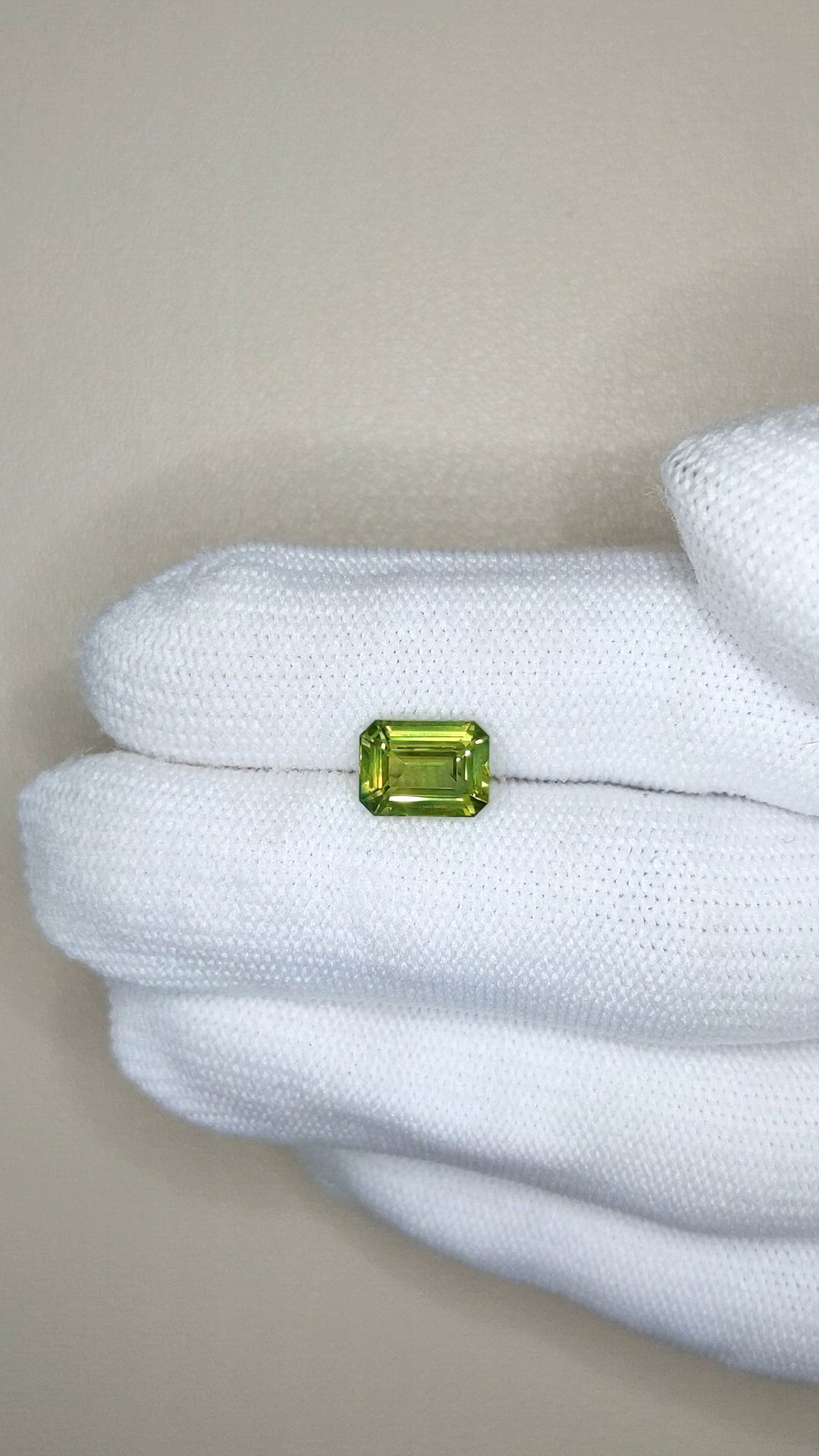 3.01 Ct. Yellowish Green Sapphire from Madagascar Size Video