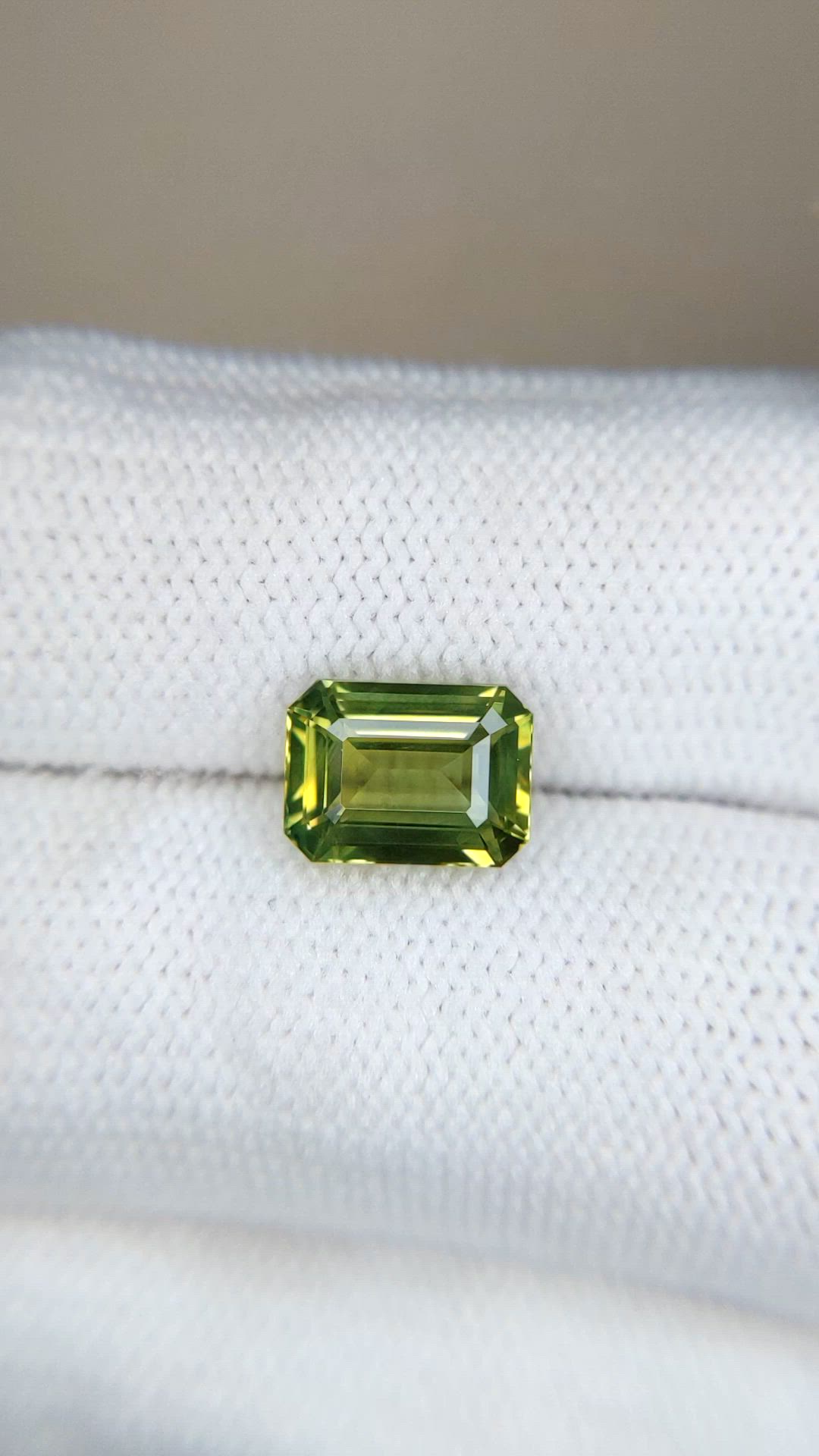 3.01 Ct. Yellowish Green Sapphire from Madagascar Size Video