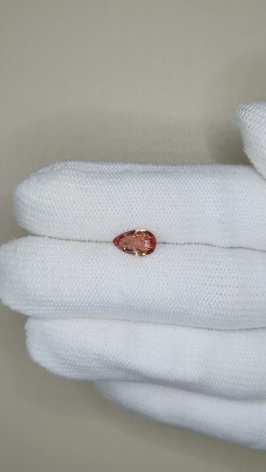 1.34 Ct. Padparadscha Sapphire from Ceylon (Sri Lanka) Size Video