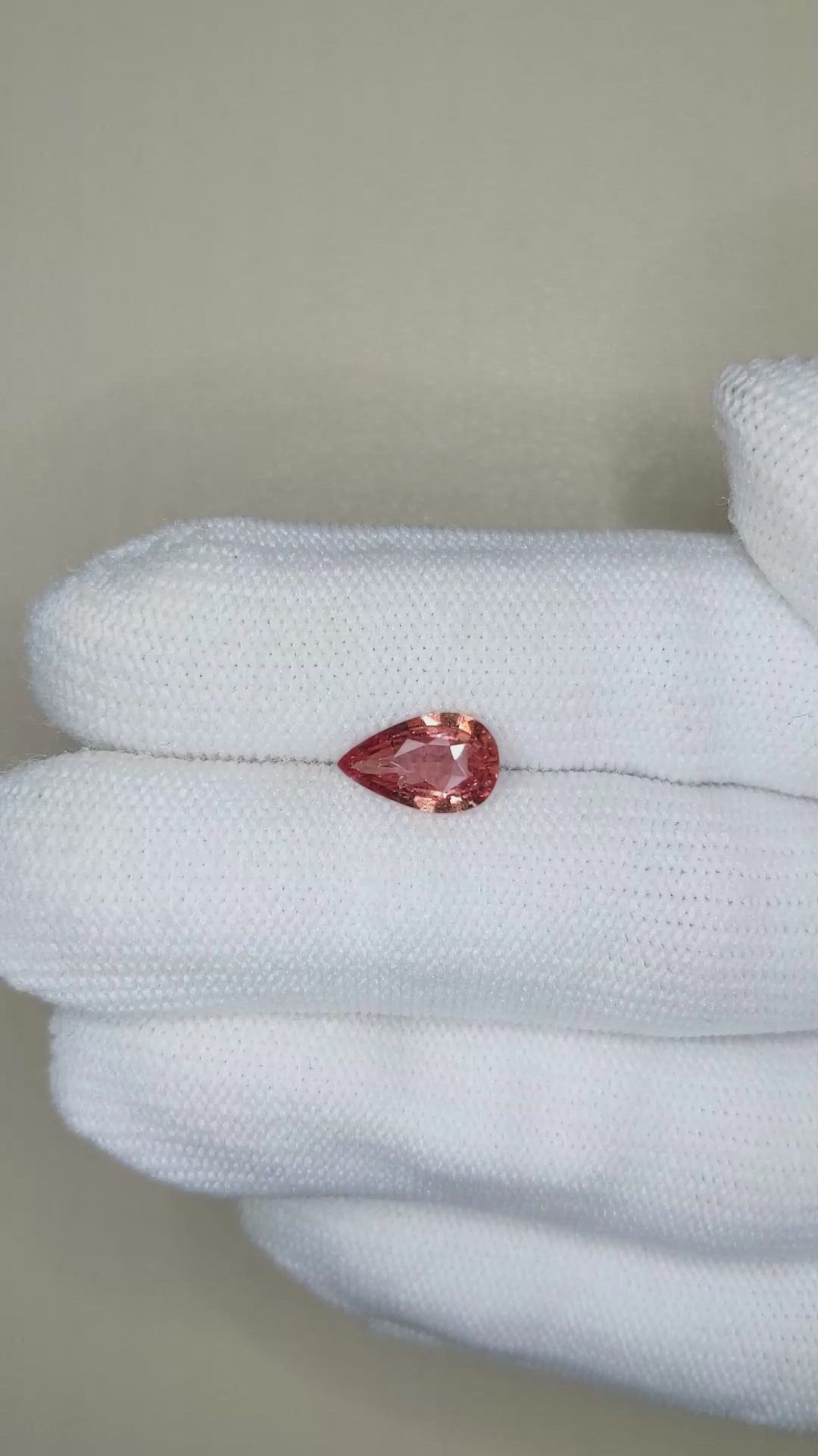 1.96 Ct. Padparadscha Sapphire from Ceylon (Sri Lanka) Size Video